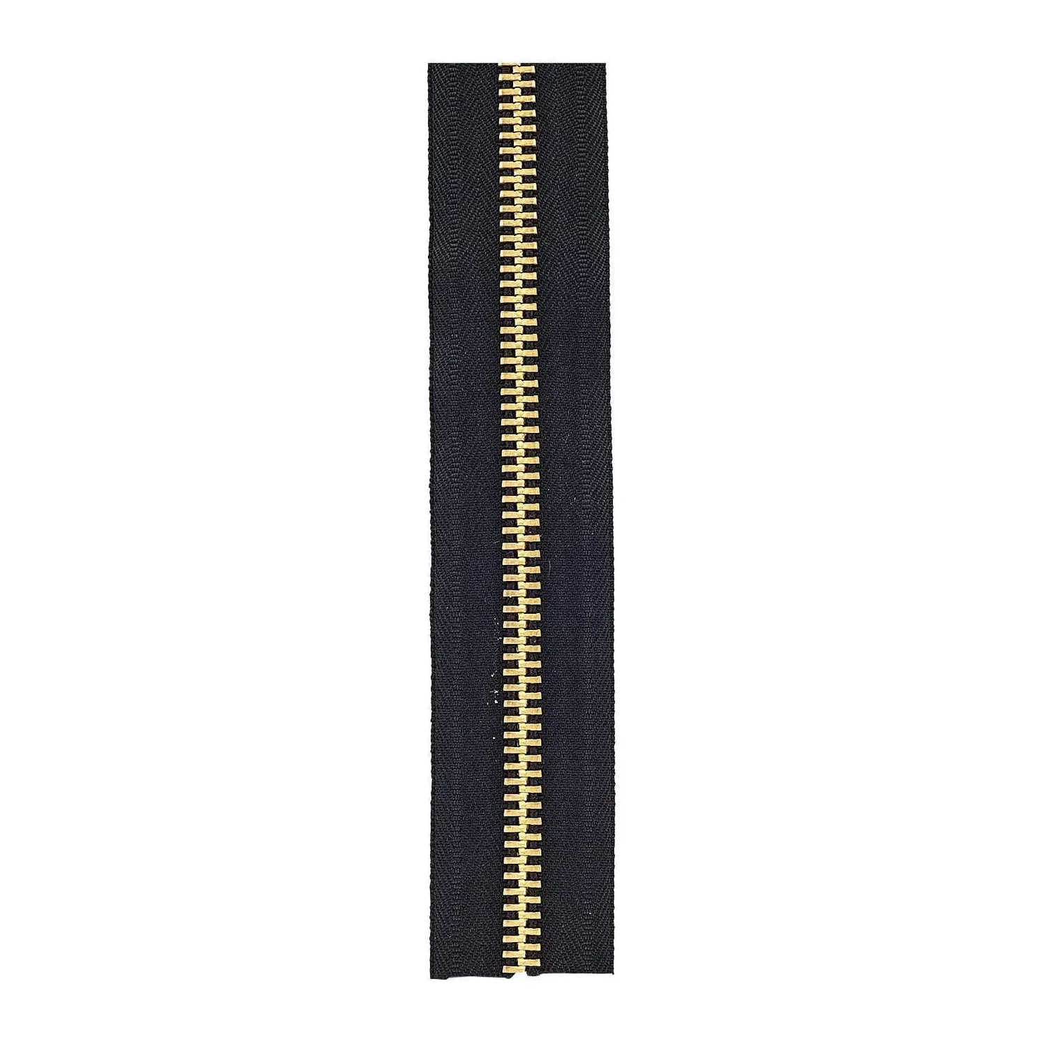 #10 Black, YKK Metal Chain Zipper Tape with Brass Teeth