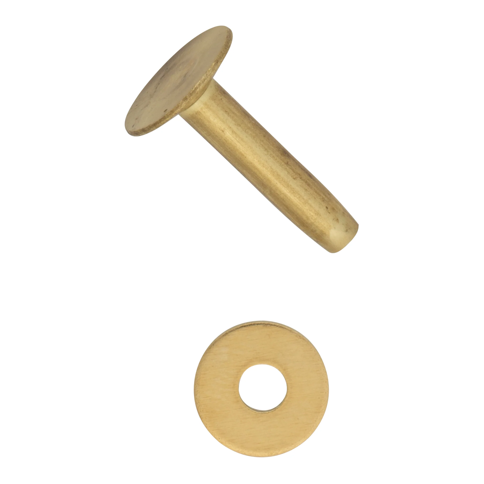 1333 #9 Solid Brass Flat Head Rivets with Burrs - Image 2