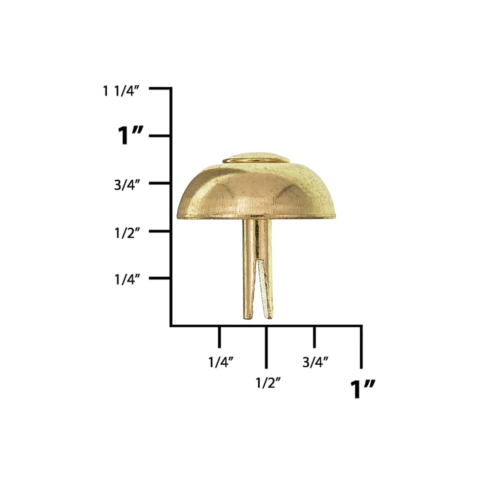 20mm Brass, 13mm Round Handbag Bottom Stud, Steel, 10-pack - Image 2