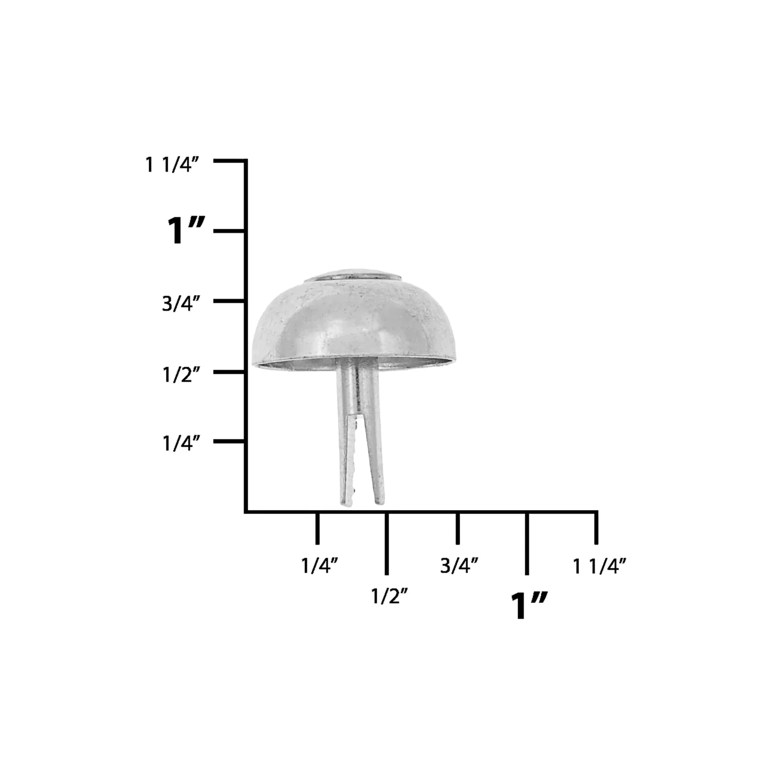 18mm Nickel, Round Handbag Bottom Stud, Steel-PK10 - Image 2