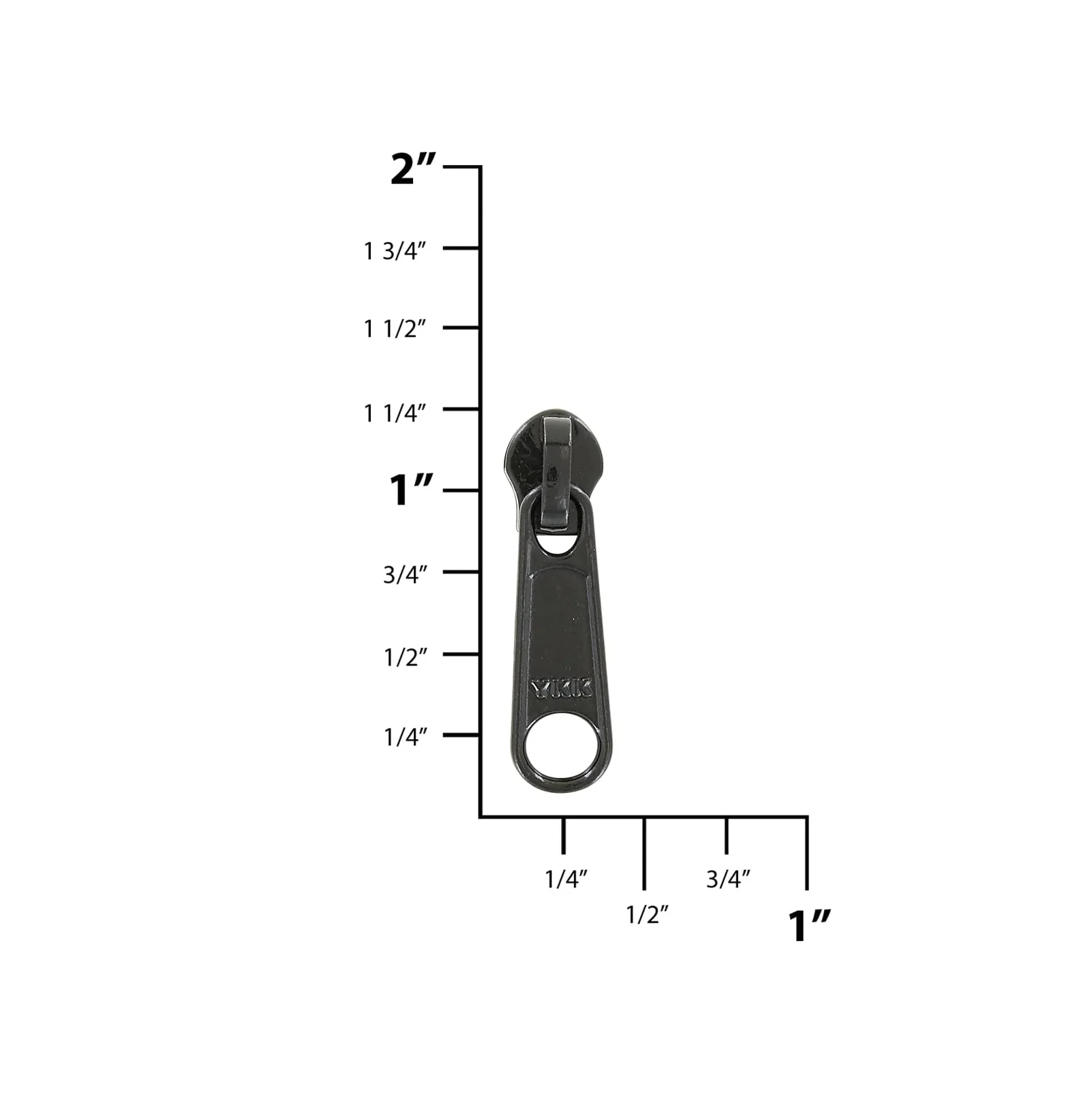 #3 Black, Coil, YKK Long Tab Semi-Swivel Slider, Zinc Alloy - Image 2