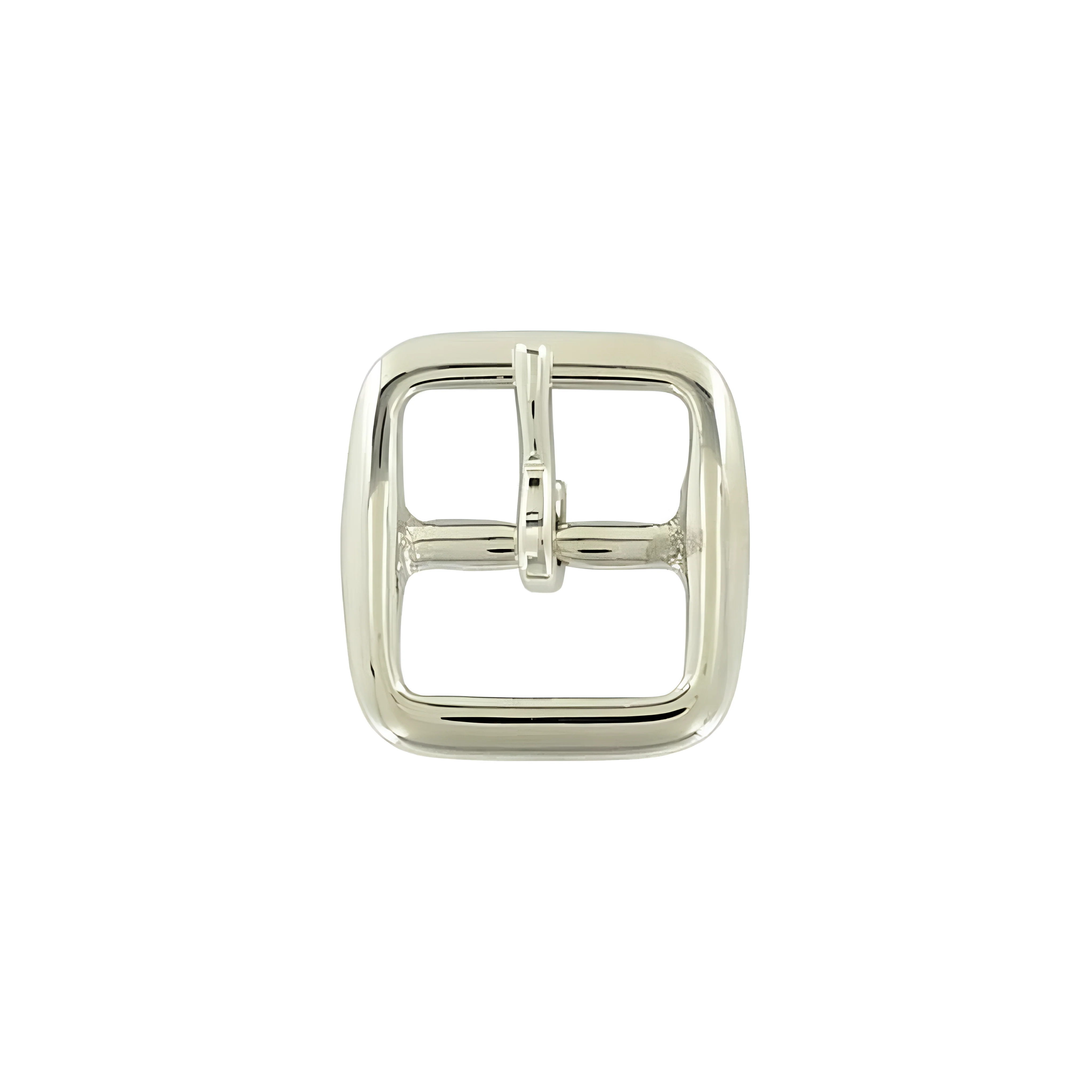 7/8" Nickel, Sam Browne Center Bar Buckle, Solid Brass - Image 3