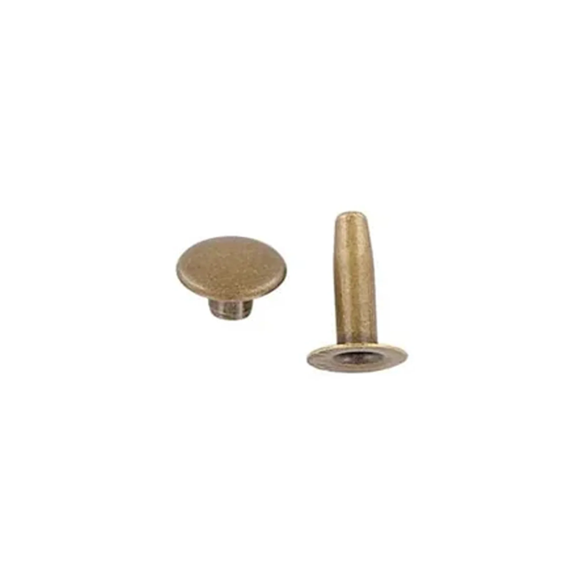 15mm Antique Brass, Single Cap Jiffy Rivets, Solid Brass-100ct - Image 3