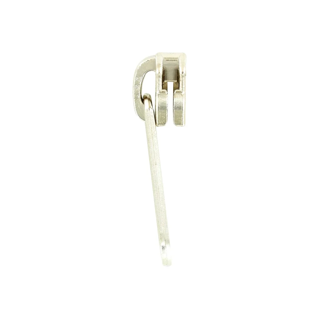 #5 Nickel, Metal, YKK Long Tab Semi-Swivel Zipper Slider, Zinc Alloy - Image 3