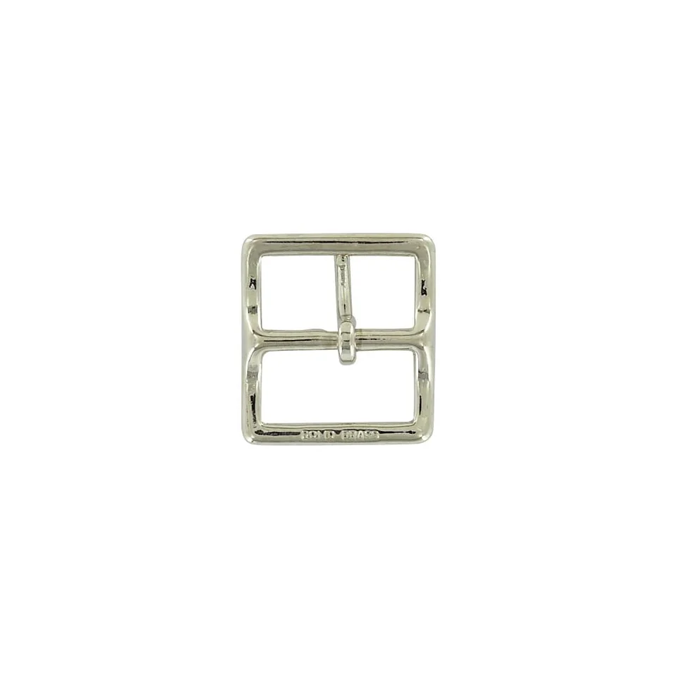 1 1/4" Nickel, 1.8"x1.7" Center Bar Buckle, Solid Brass - Image 3