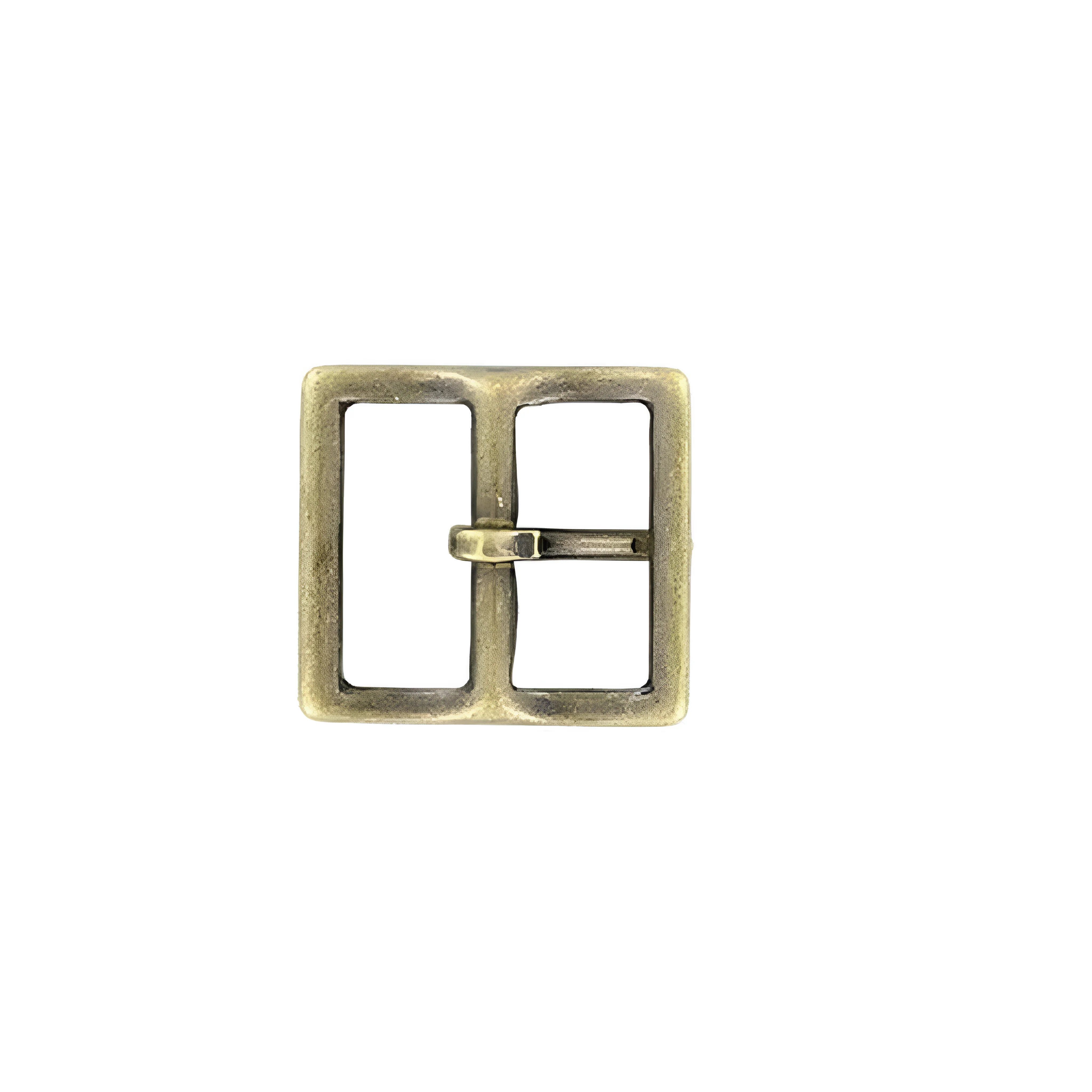1" Antique Brass, Sam Browne Center Bar Buckle, Solid Brass - Image 3