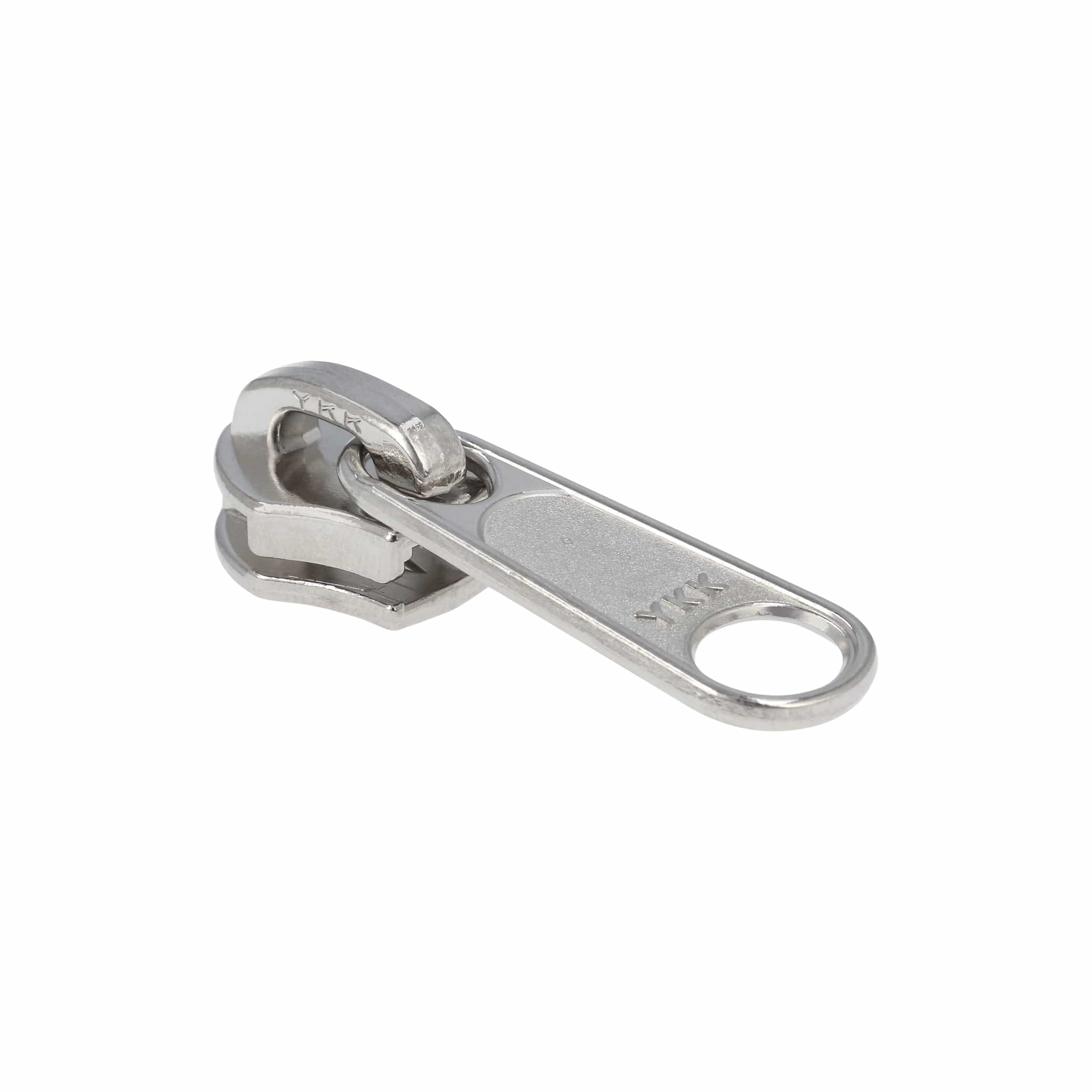 #8 Nickel, Coil, YKK Long Tab Semi-Swivel Zipper Slider, Zinc Alloy - Image 2