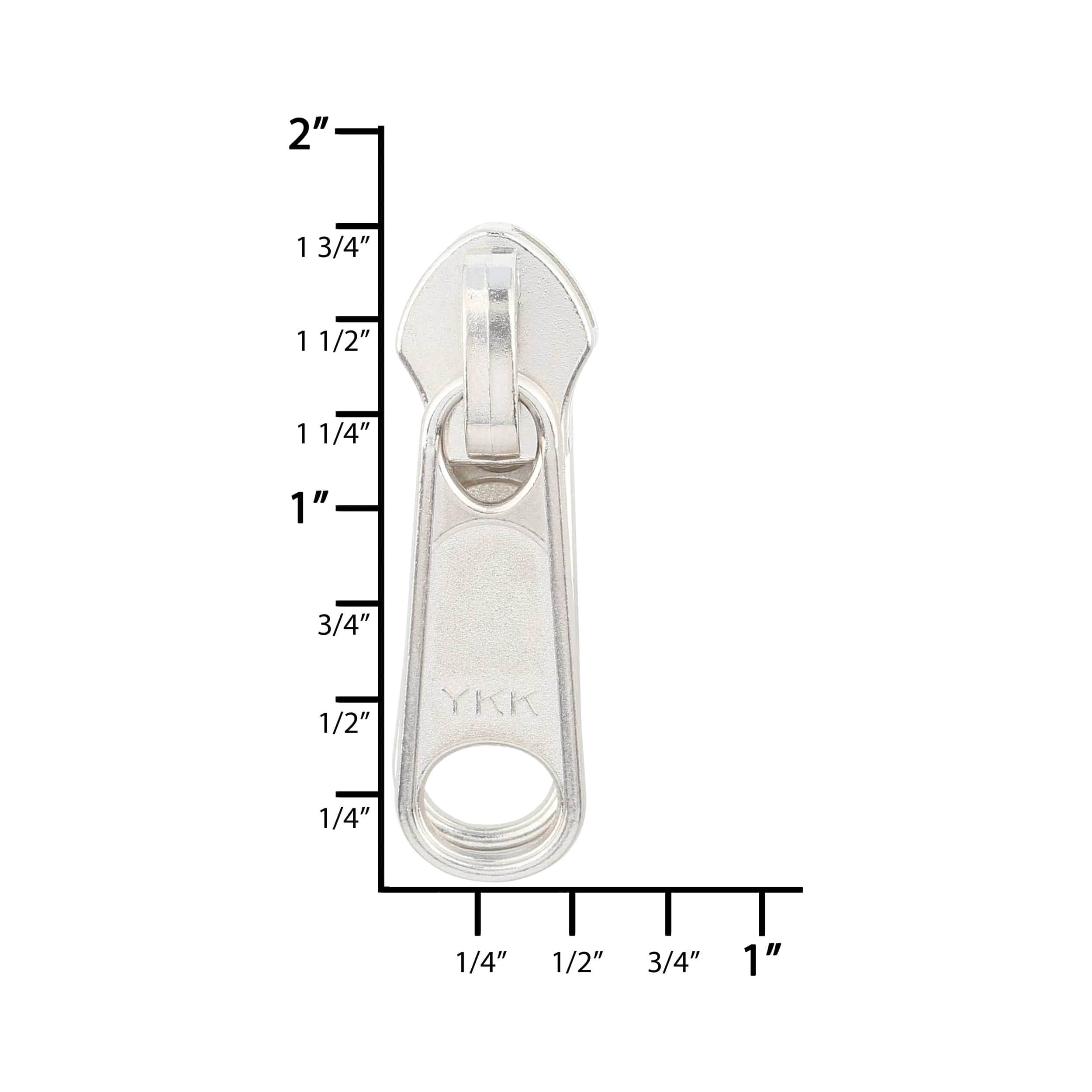 #8 Nickel, Coil, YKK Long Tab Reversible Zipper Slider, Zinc Alloy - Image 3