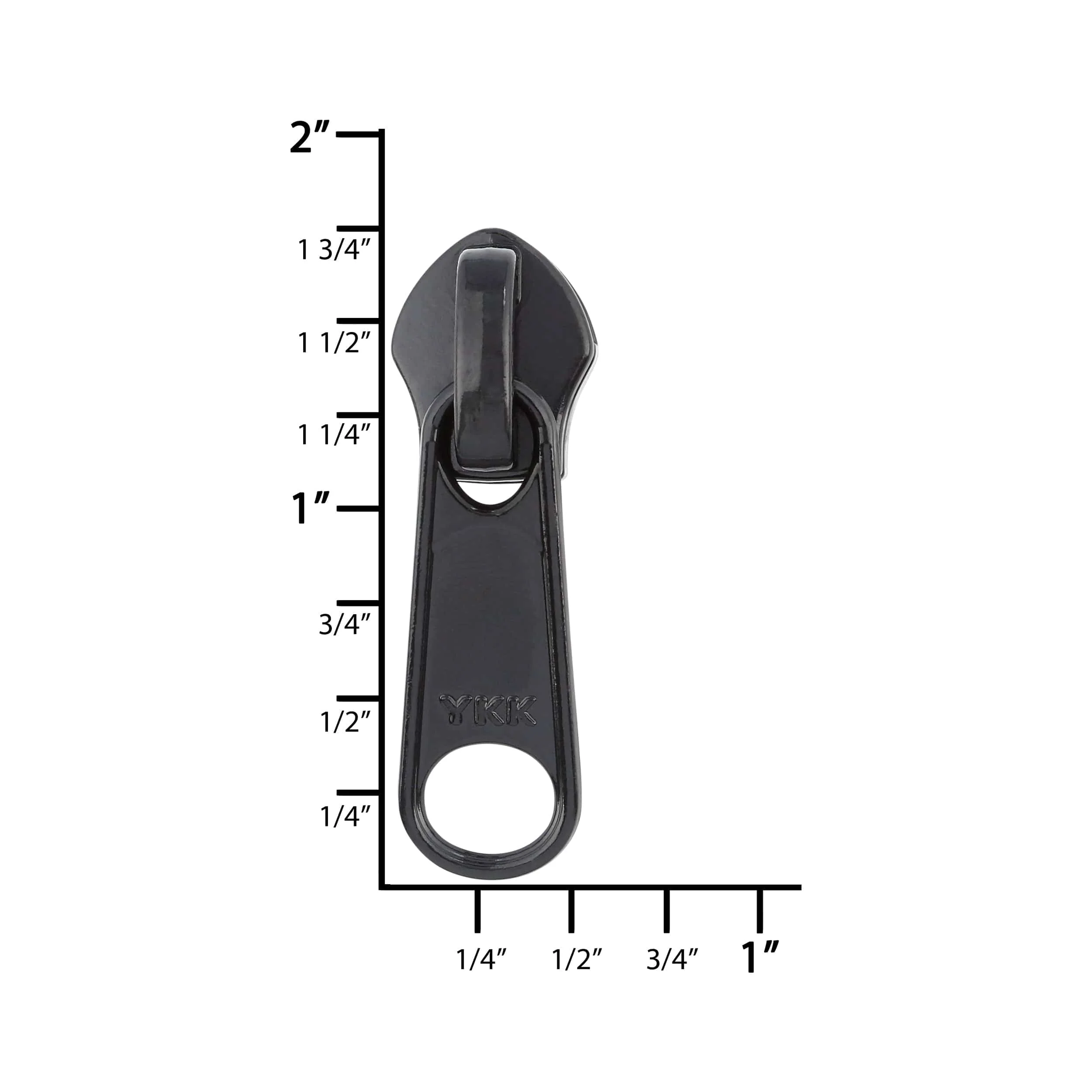 #8 Black, Coil, YKK Invisible Non-Lock Zipper Slider, Zinc Alloy - Image 4
