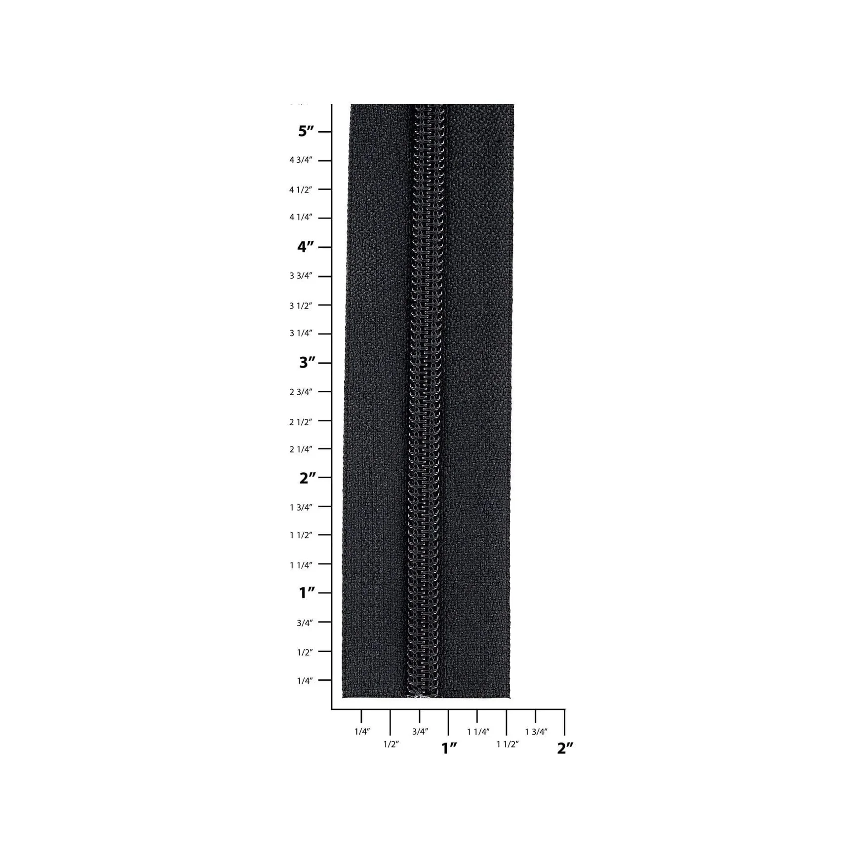 #8 Black, YKK Coil Zipper Tape, Nylon - Image 2
