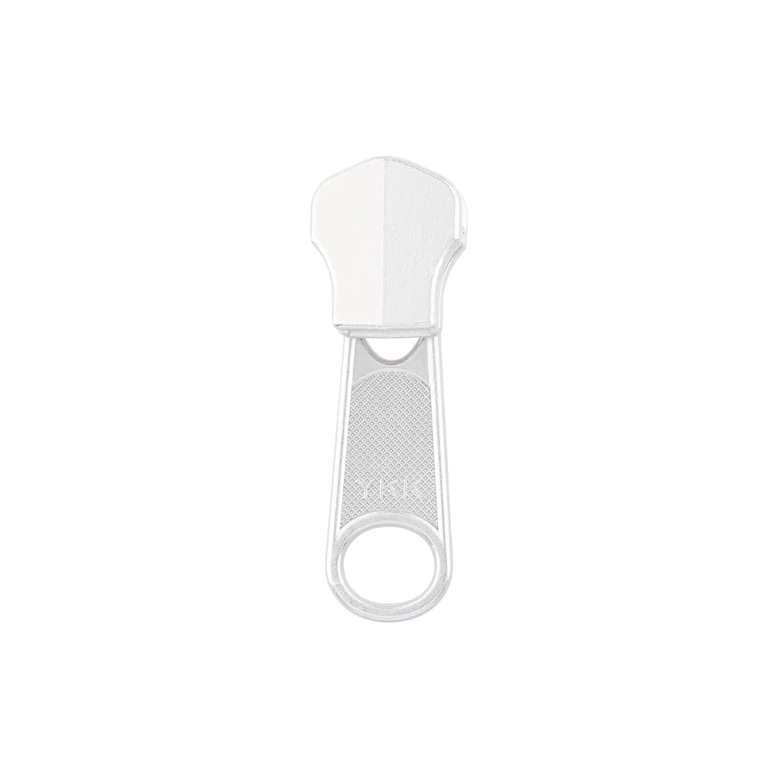#8 Nickel, Metal, YKK Long Tab Semi-Swivel Zipper Slider, Zinc Alloy - Image 3