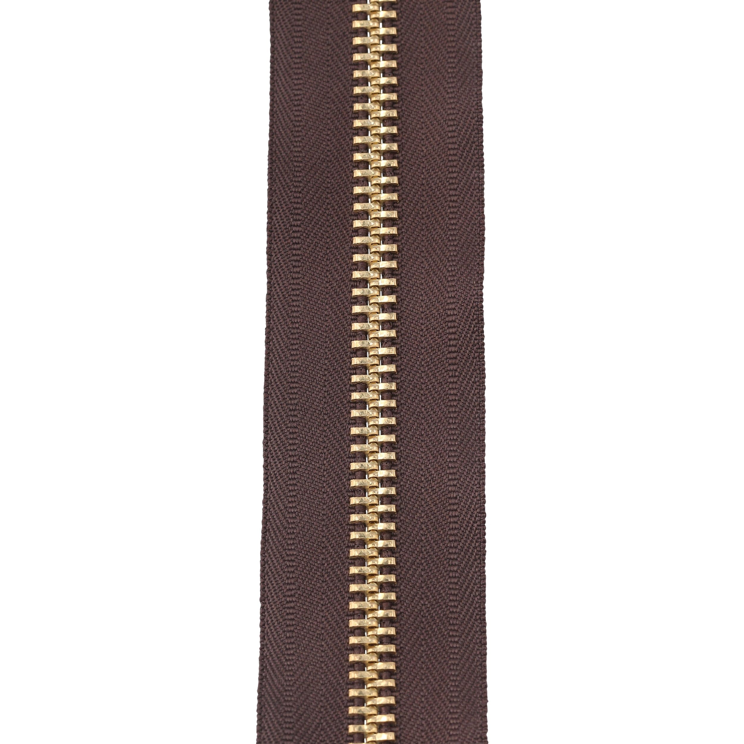 #10 Metal, Brown, 20" YKK Separating Jacket Zipper with Brass Teeth - Image 2