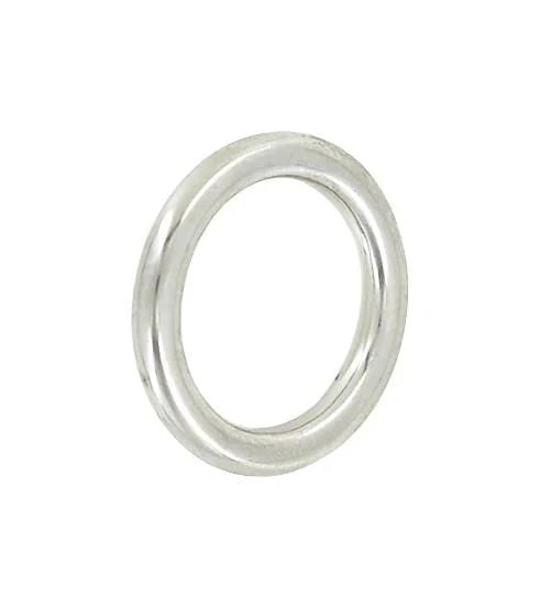 5/8" Shiny Nickel, Cast Round Ring, Zinc Alloy - Image 2