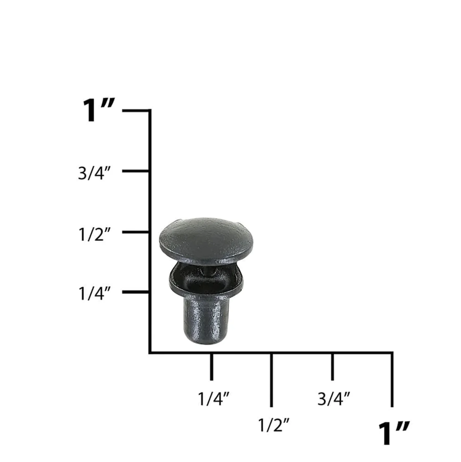 3/8" Shiny Black, Boot Lace Eyelet Hook, Steel - Image 2