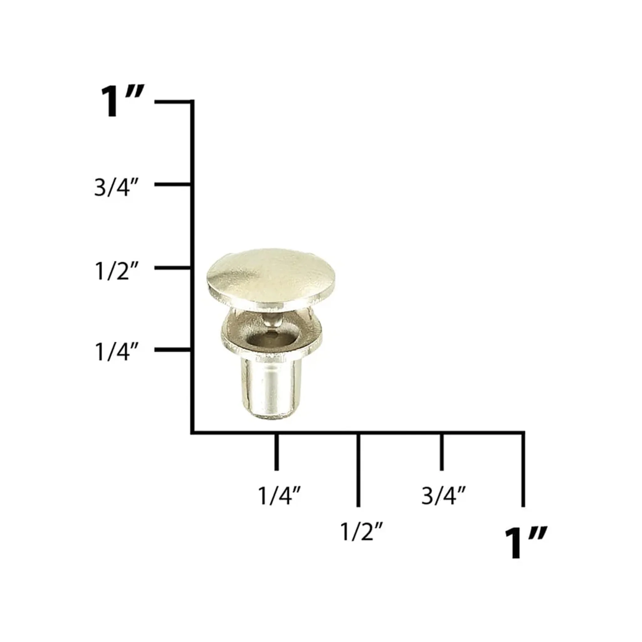 3/8" Nickel, Boot Lace Eyelet Hook, Steel - Image 2
