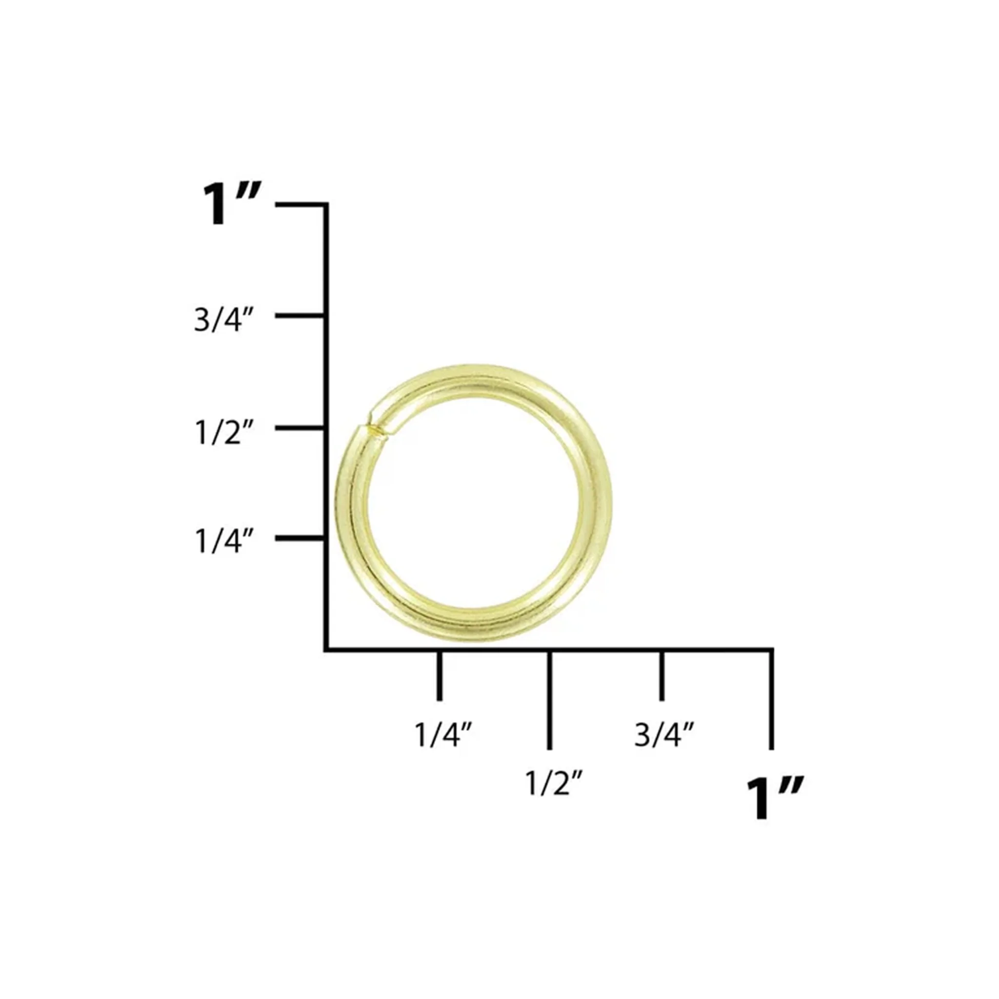 1/2" Shiny Brass, Split Round Ring, Steel - Image 2