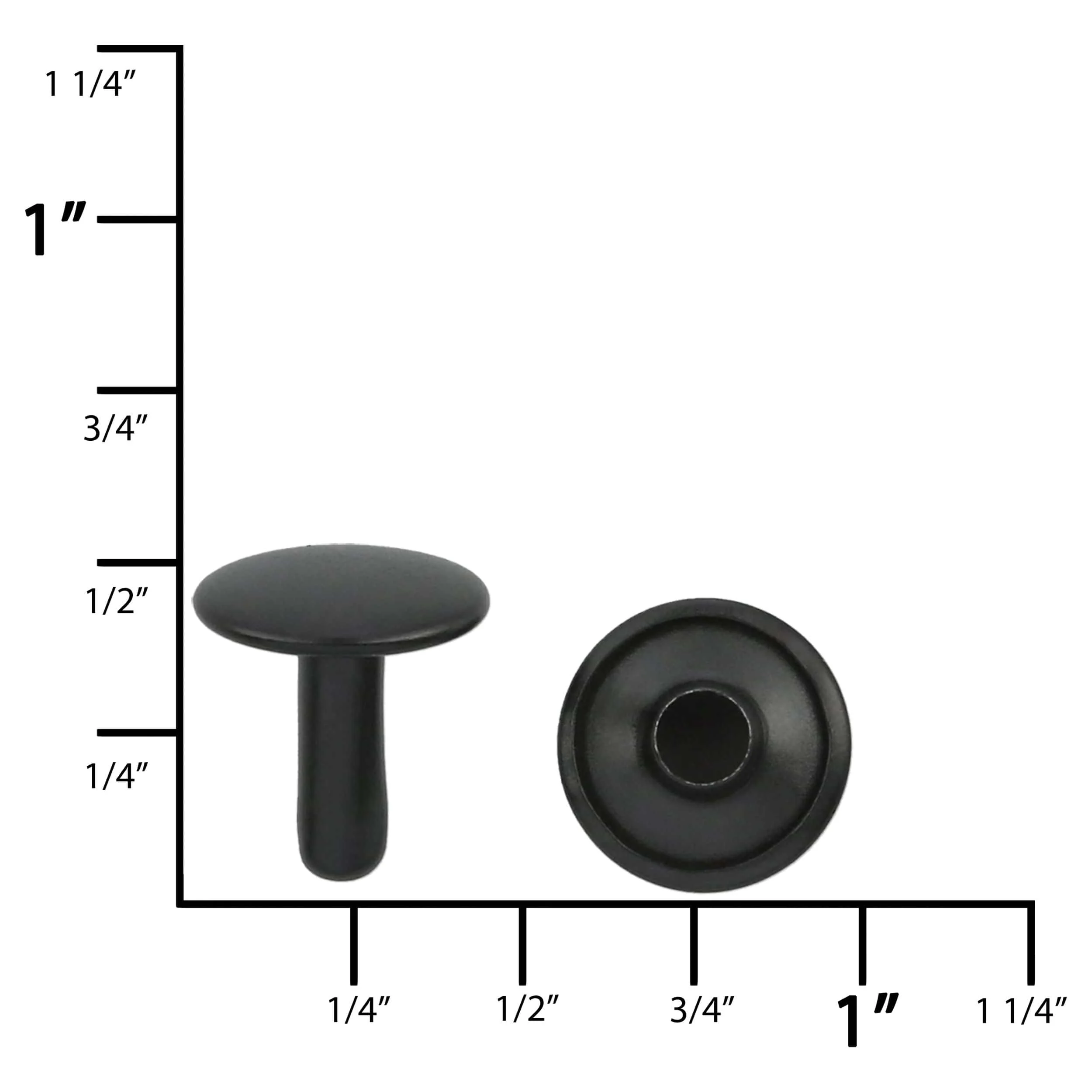 10mm Black, Double Cap Jiffy Rivets, Iron - PK100 - Image 4