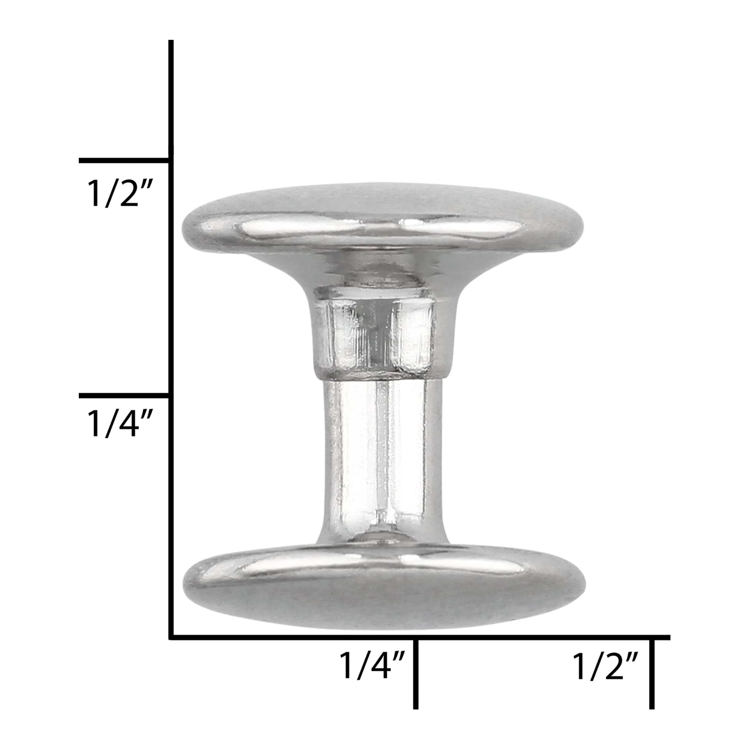 10mm Nickel, Double Cap Jiffy Rivets, Iron - PK100 - Image 2