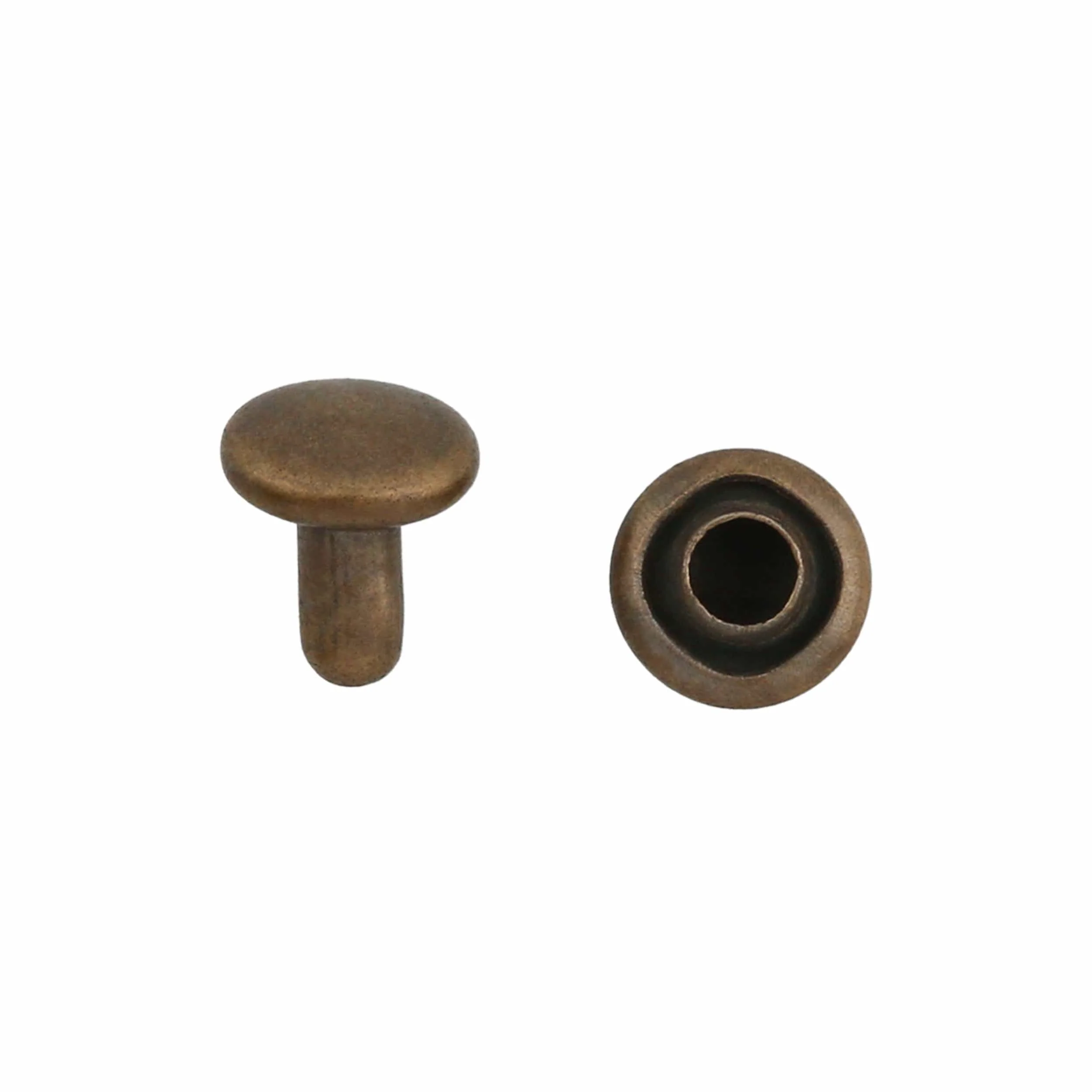 4mm Antique Brass, Double Capped Rivet, Iron - PK100 - Image 2