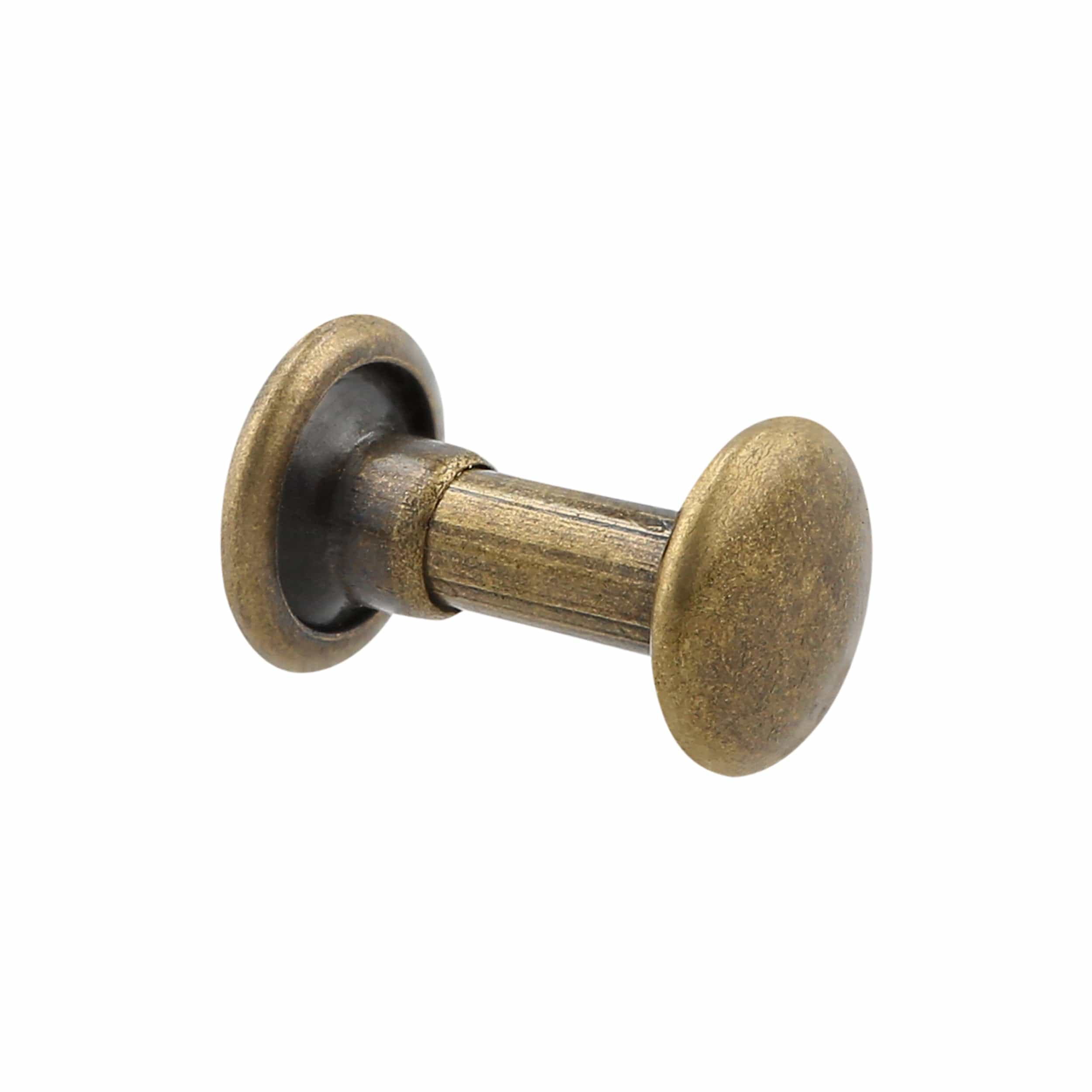10mm Antique Brass, Double Cap Jiffy Rivet, Iron - PK100 - Image 3