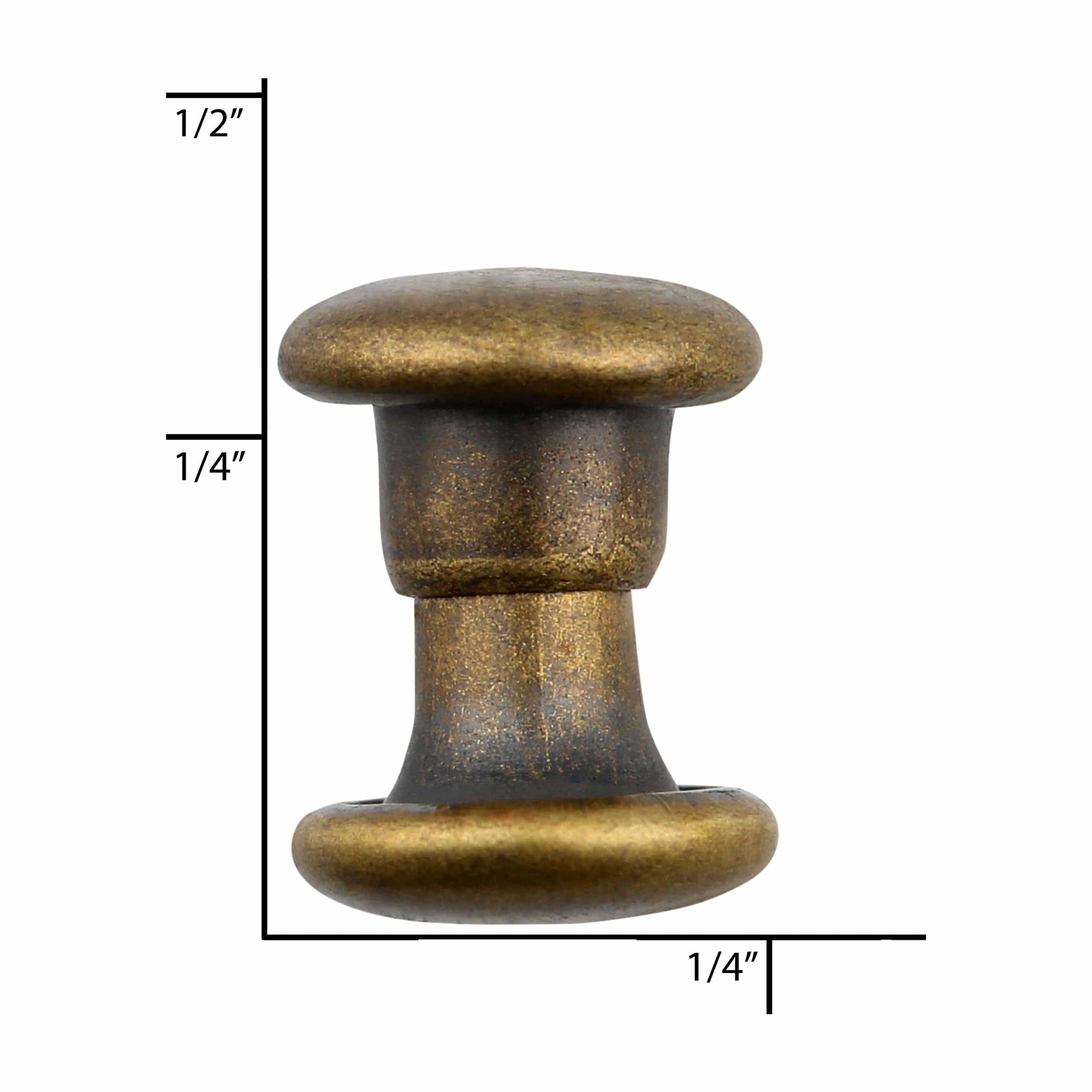 6mm Antique Brass, Double Cap Jiffy Rivet, Iron - PK100 - Image 4