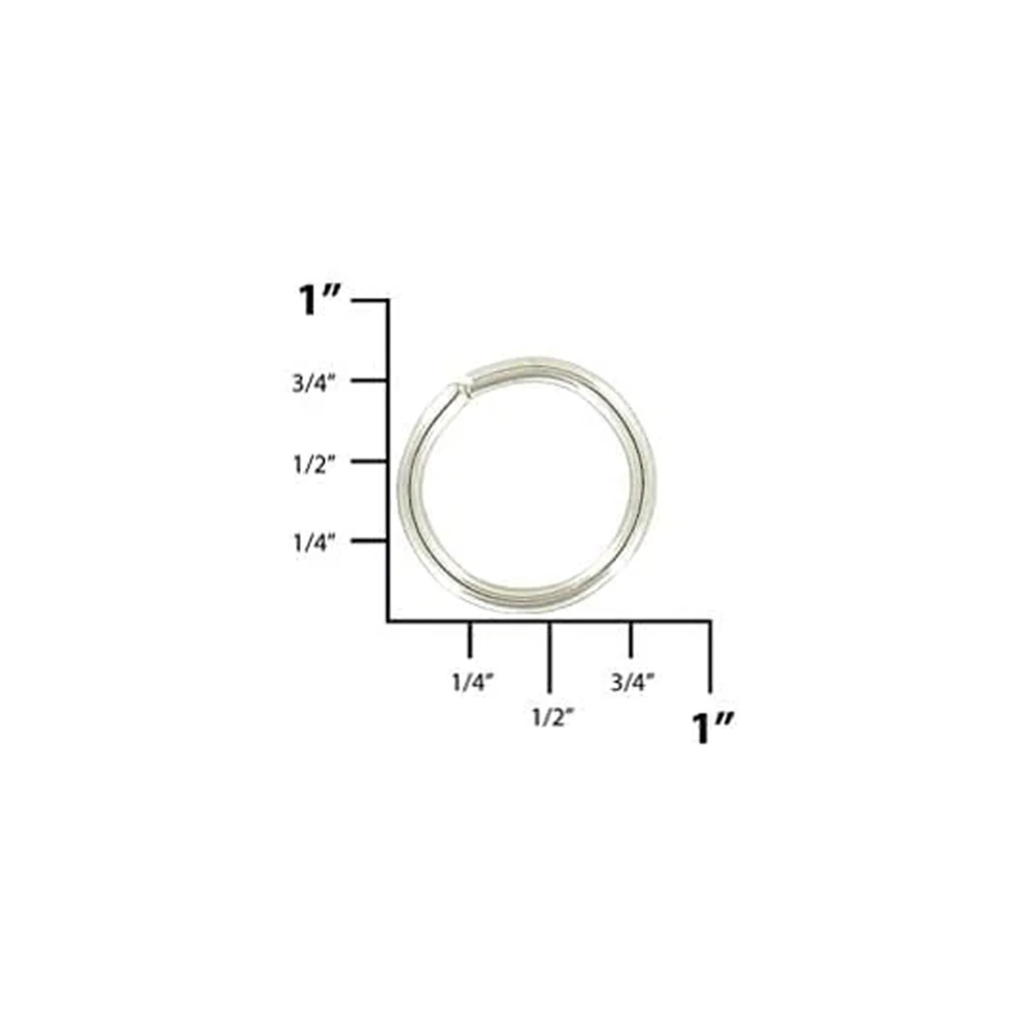5/8" Shiny Nickel, Split Round Ring, Steel - Image 2