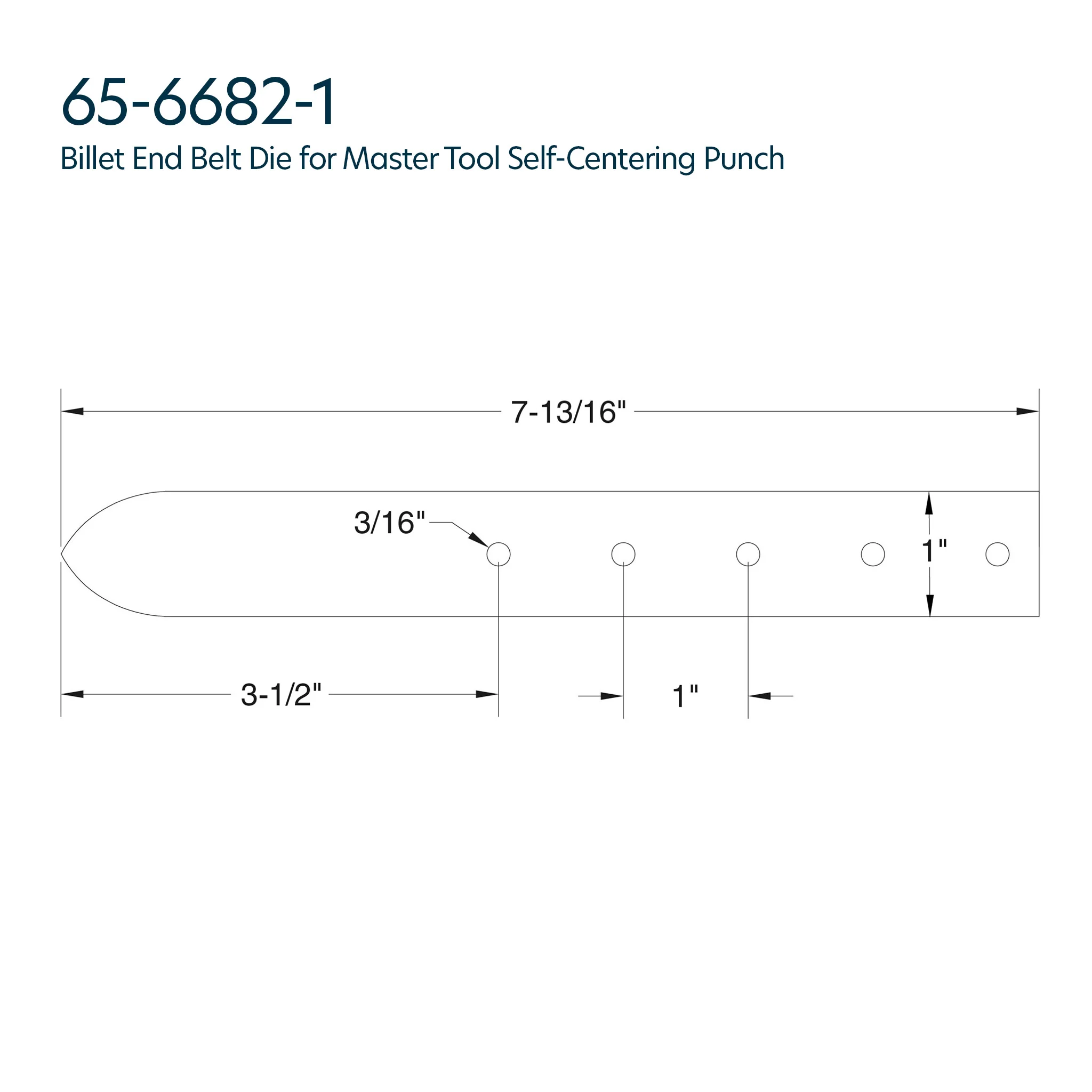 Billet End Belt Die for Master Tool Self-Centering Punch - Image 2