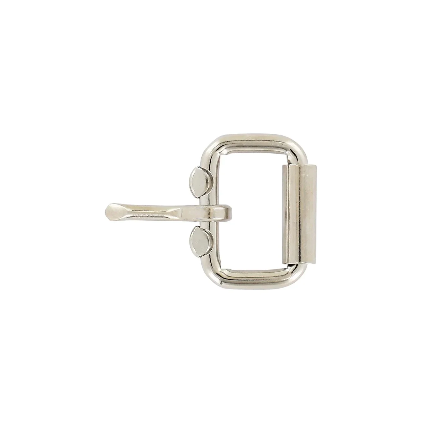 1" Nickel, Rectangular Heel Bar Buckle, Steel - Image 5