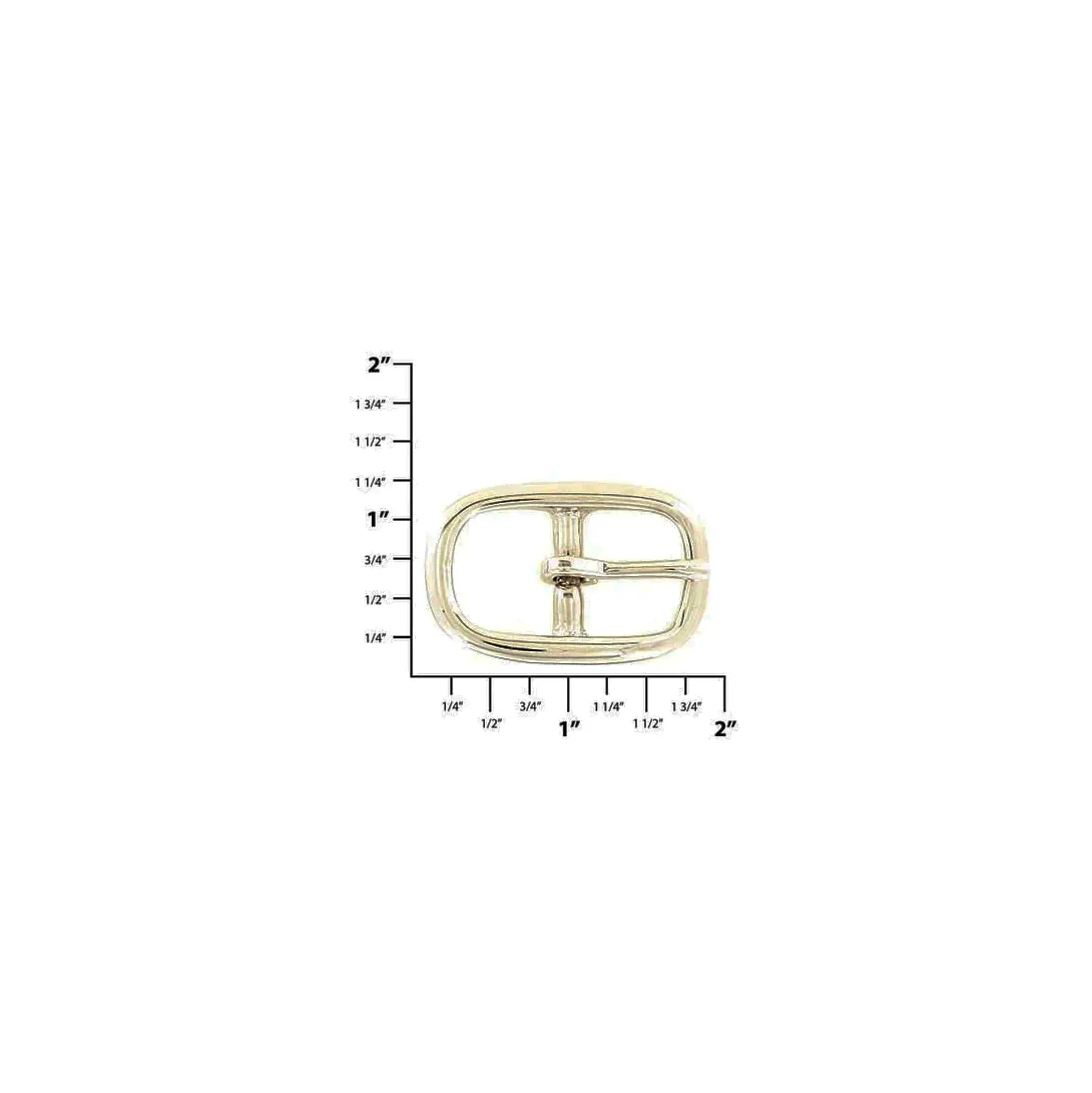 3/4" Nickel, 29x46mm Center Bar Buckle, Solid Brass - Image 2