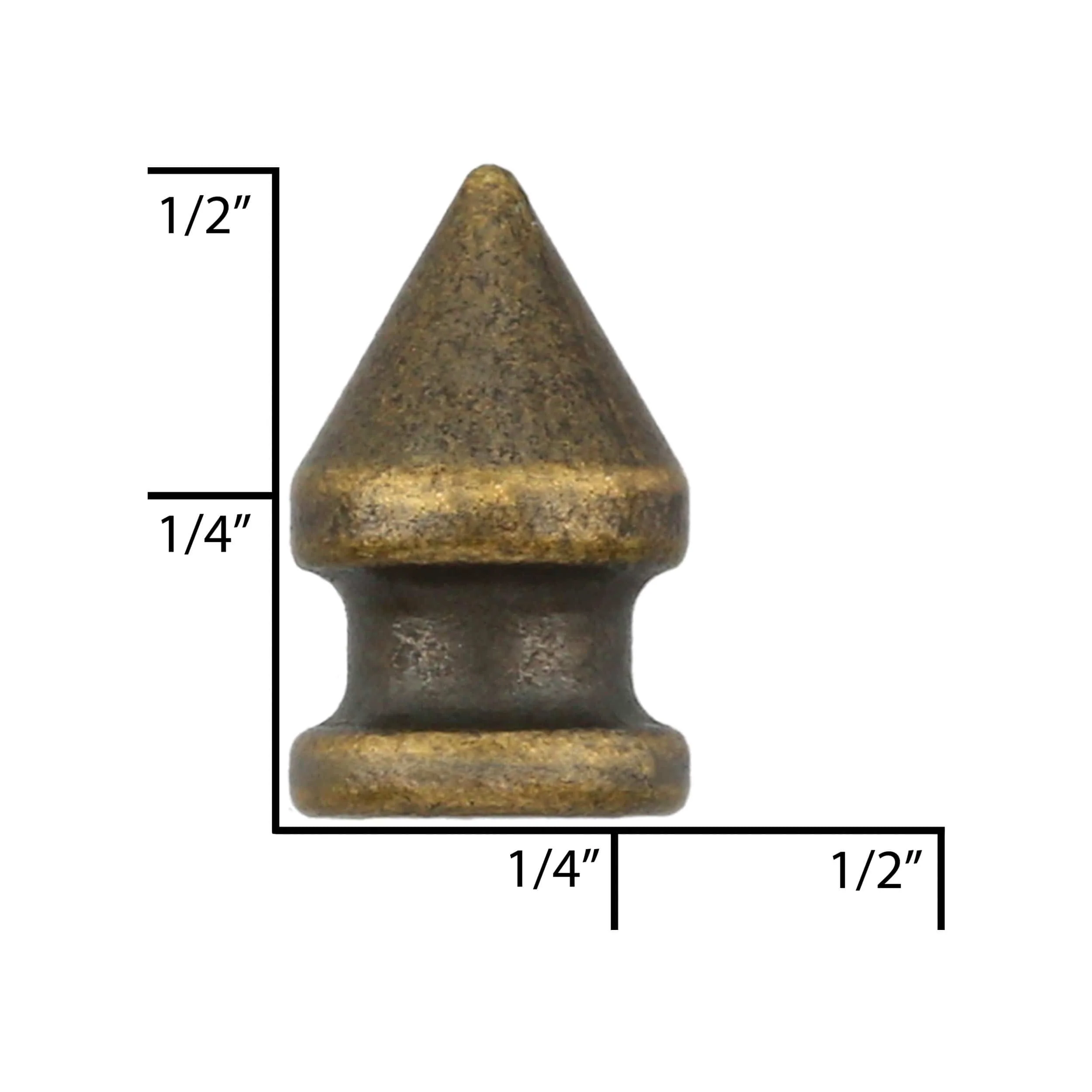 8mm Antique Brass, Spike Stud, Zinc Alloy - Image 3