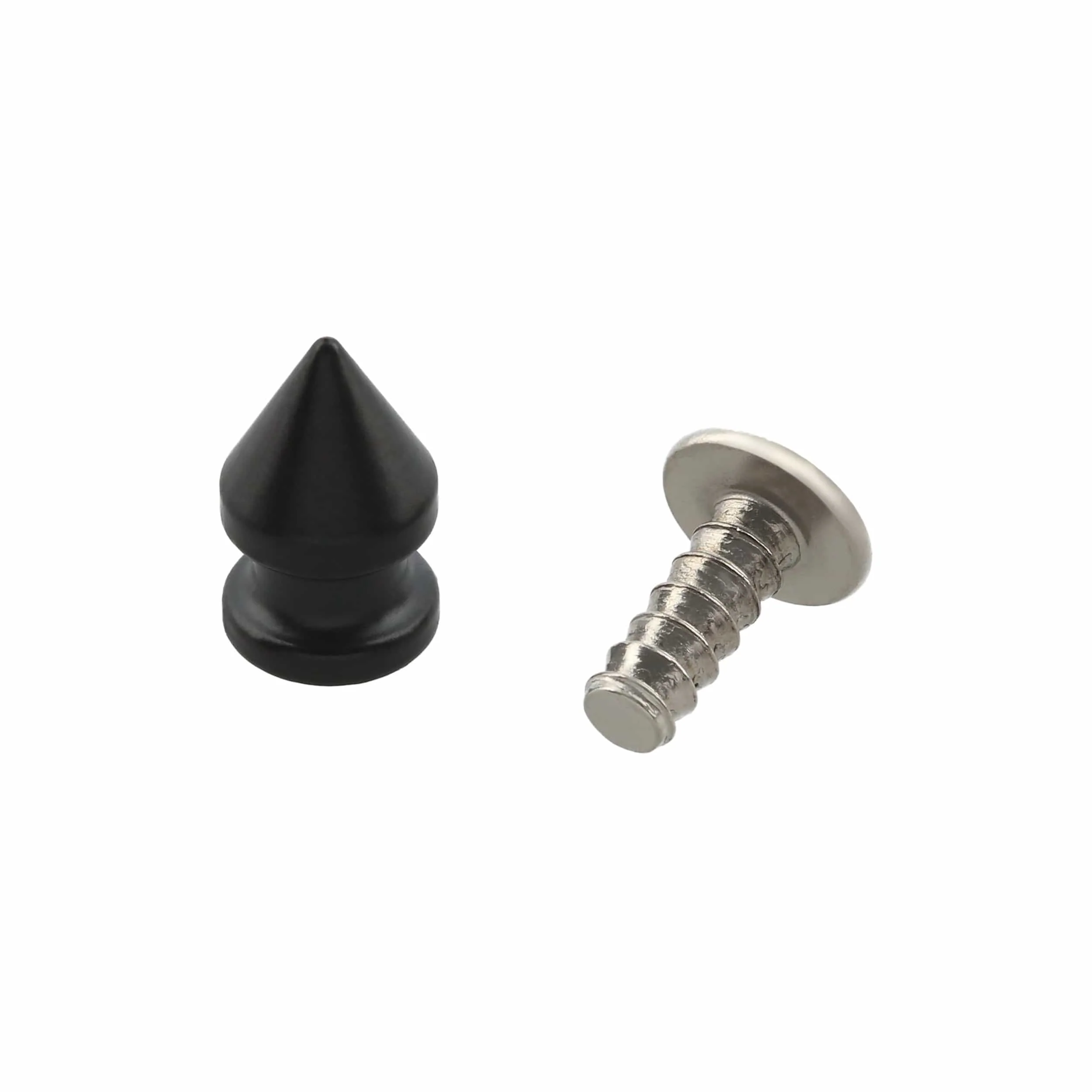 8mm Black, Spike Stud, Zinc Alloy - PK10 - Image 2