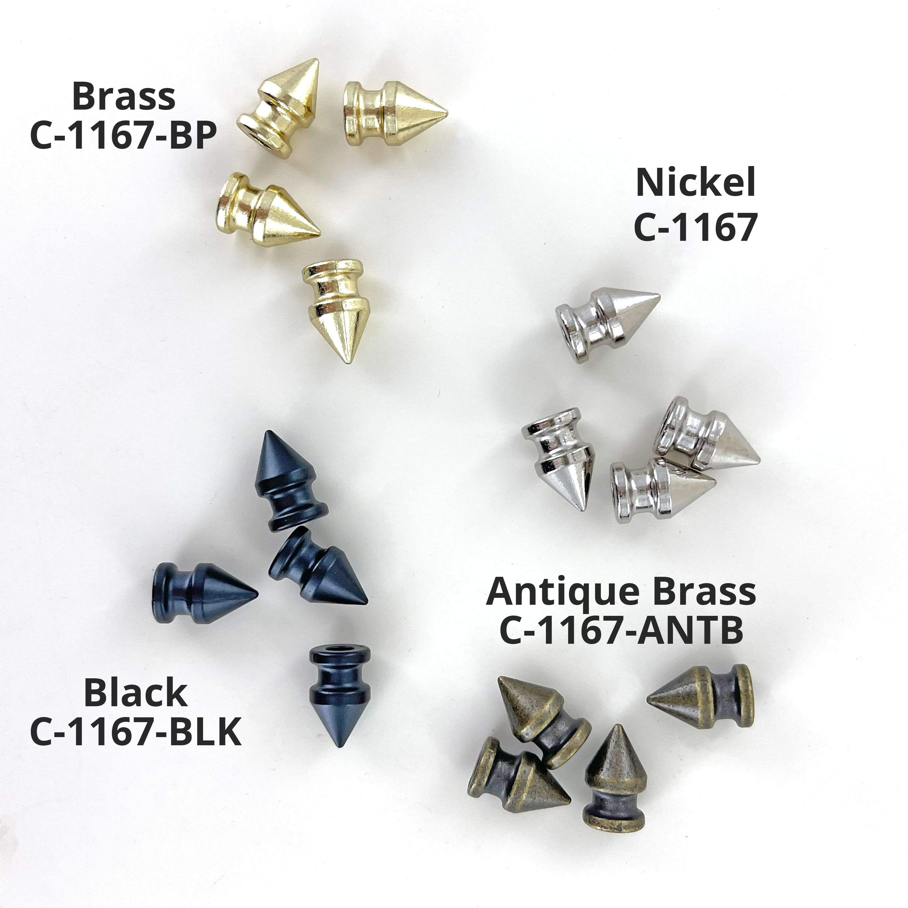 8mm Black, Spike Stud, Zinc Alloy - PK10 - Image 4