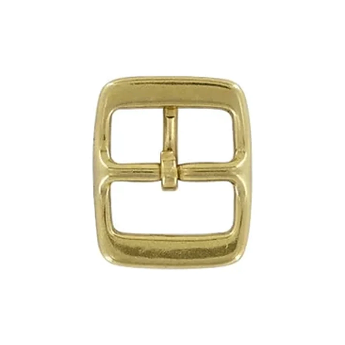 1" Brass, 1.3"x1.6" Center Bar Buckle, Solid Brass - Image 3