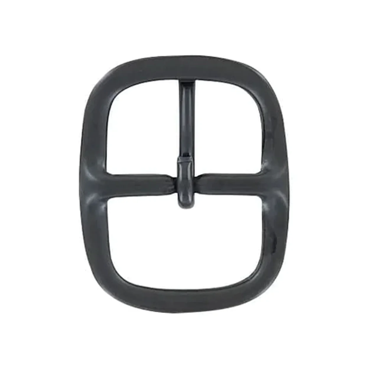 1 1/4" Black, 1.8"x2.2" Center Bar Buckle, Solid Brass - Image 3