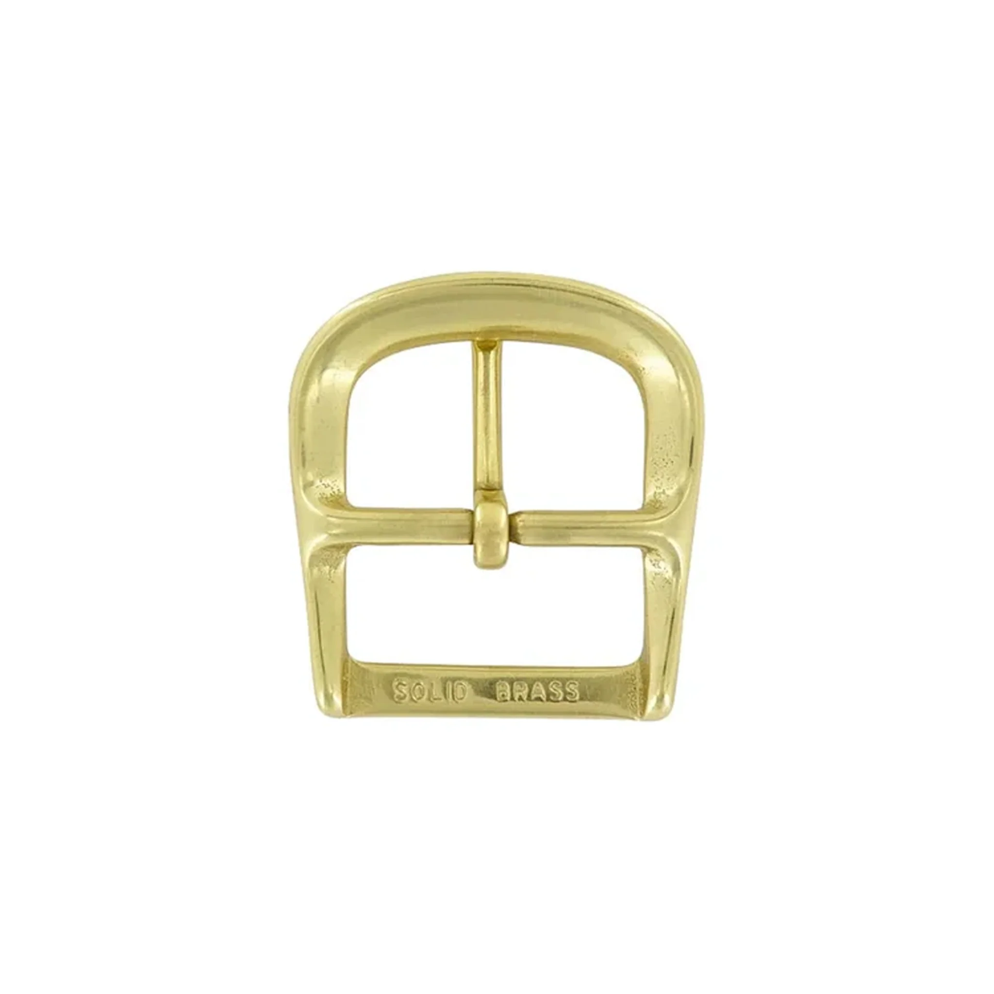 1 1/2" Brass, D Shaped Center Bar Buckle, Solid Brass - Image 4