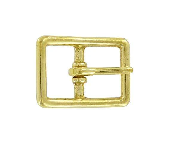 7/8" Brass, Center Bar Buckle, Solid Brass