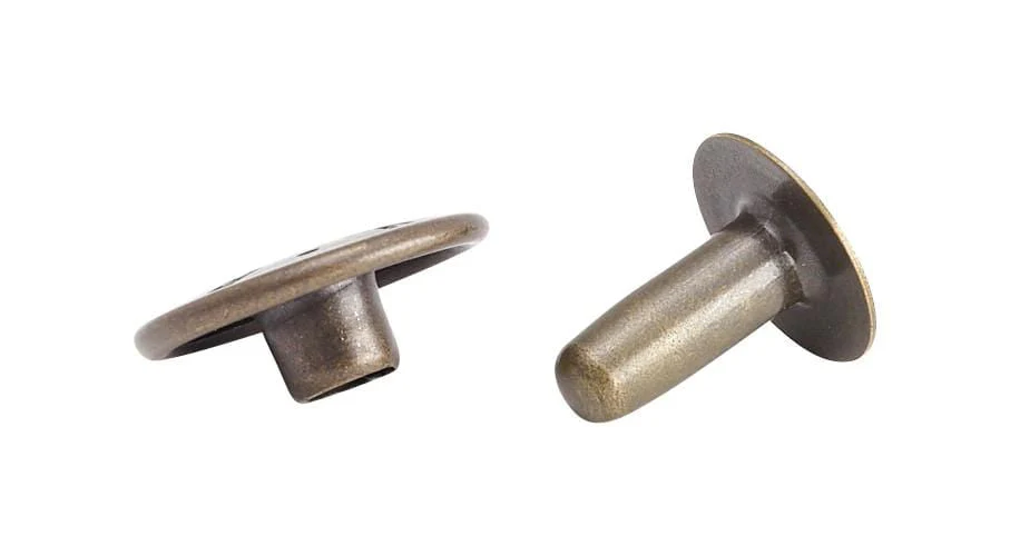 1/2" Antique Brass, Birkenstock Rivet With Cap, Zinc Alloy - Image 2