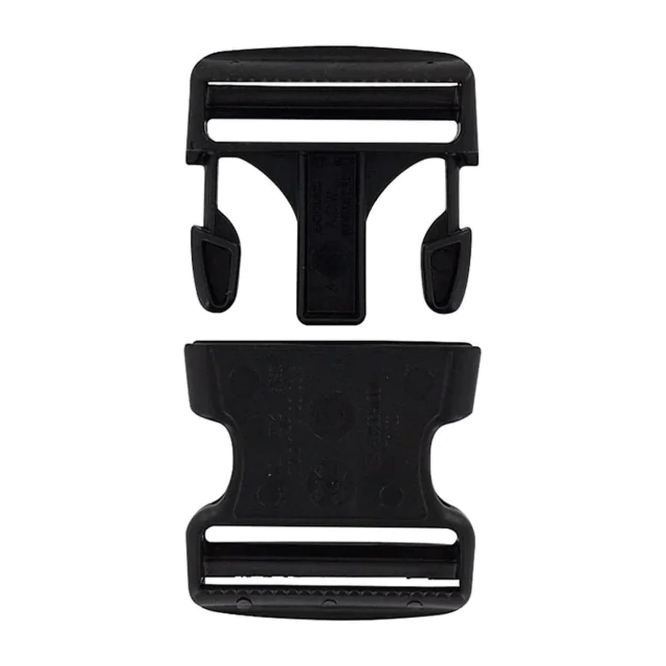 2" Black, Dual Adjustable Side Squeeze Buckle, Plastic - Image 4