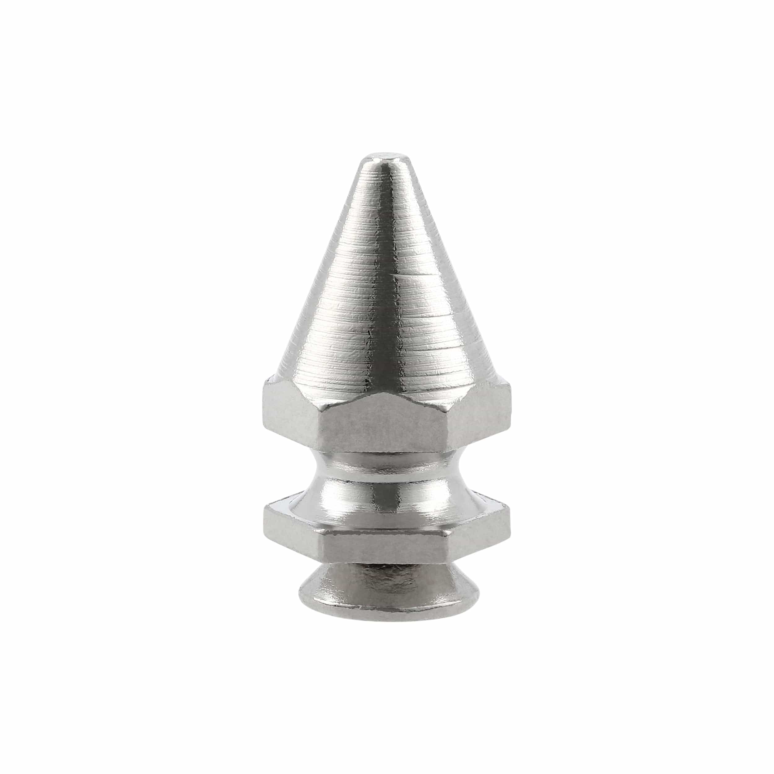 15.8mm Nickel, Spike Stud Top with Screw, Solid Brass