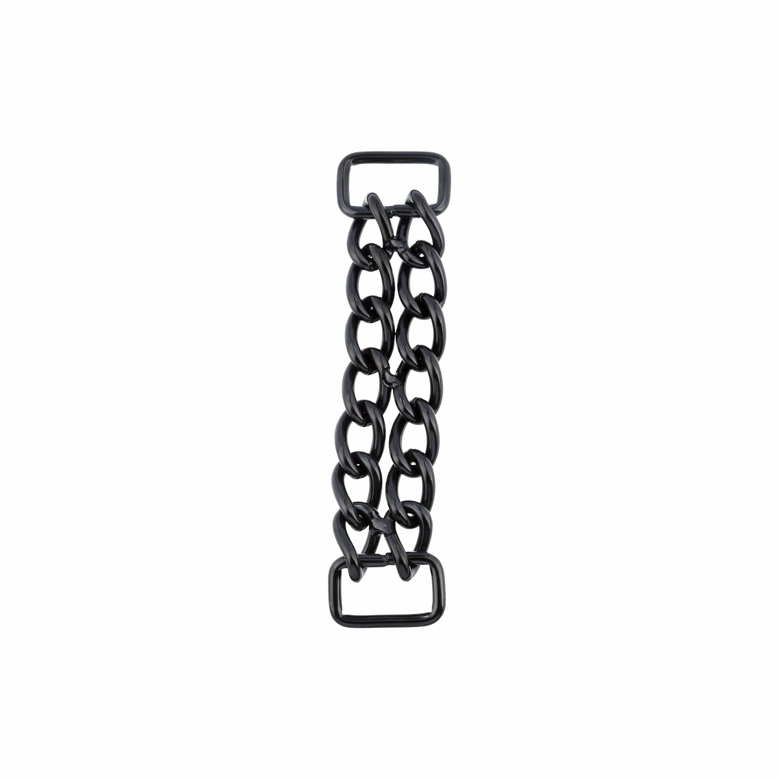 4" Black, Double Chain Purse Handle, Steel - Image 4