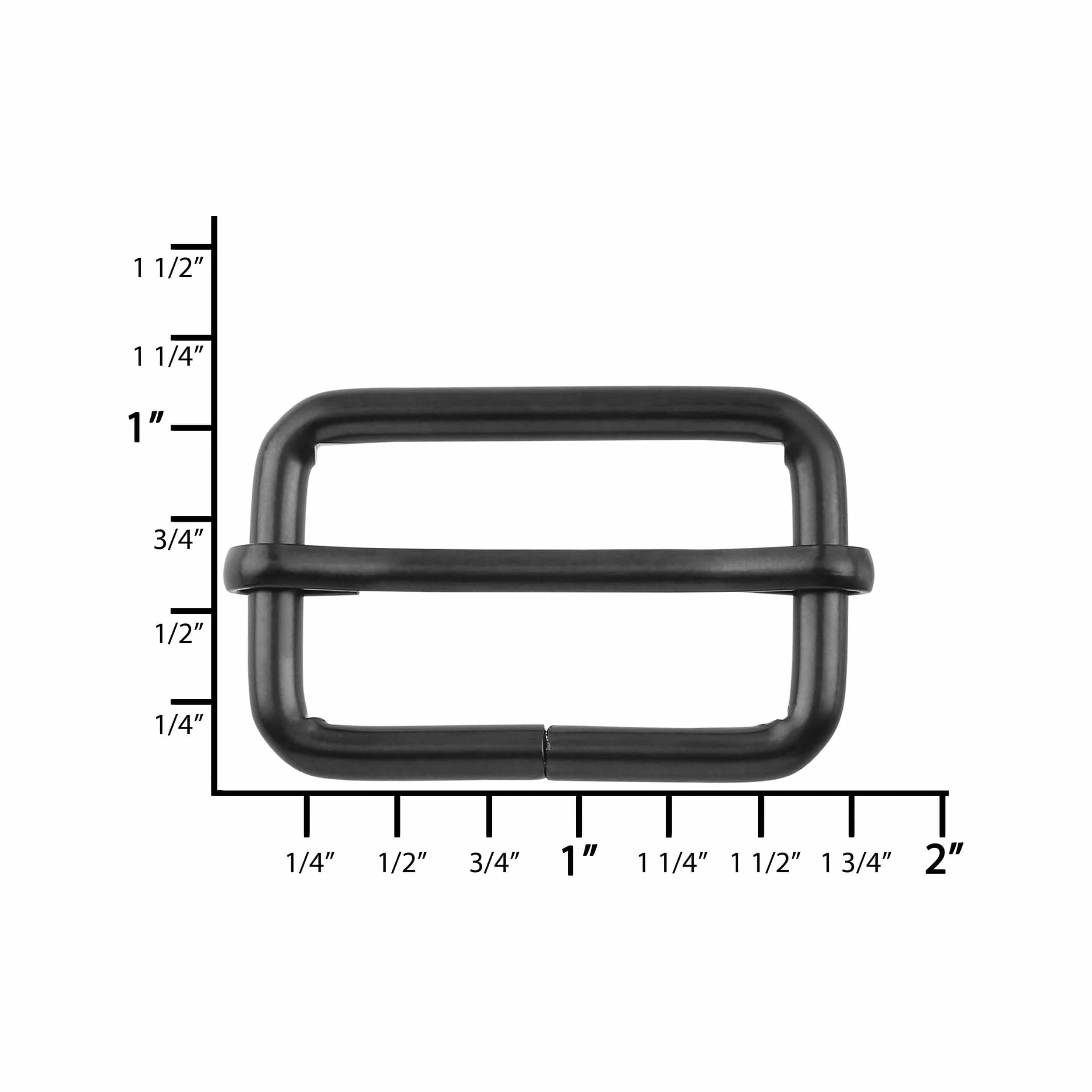 1 1/4" Matte Black, Adjustable Strap Slide, Steel - Image 2