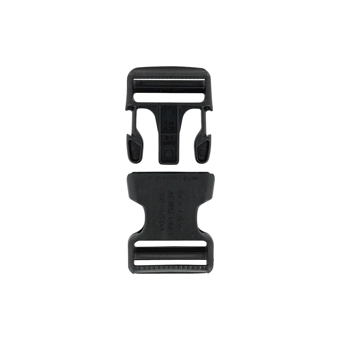 1 1/2" Black, Dual Adjustable Side Squeeze Buckle, Plastic - Image 3