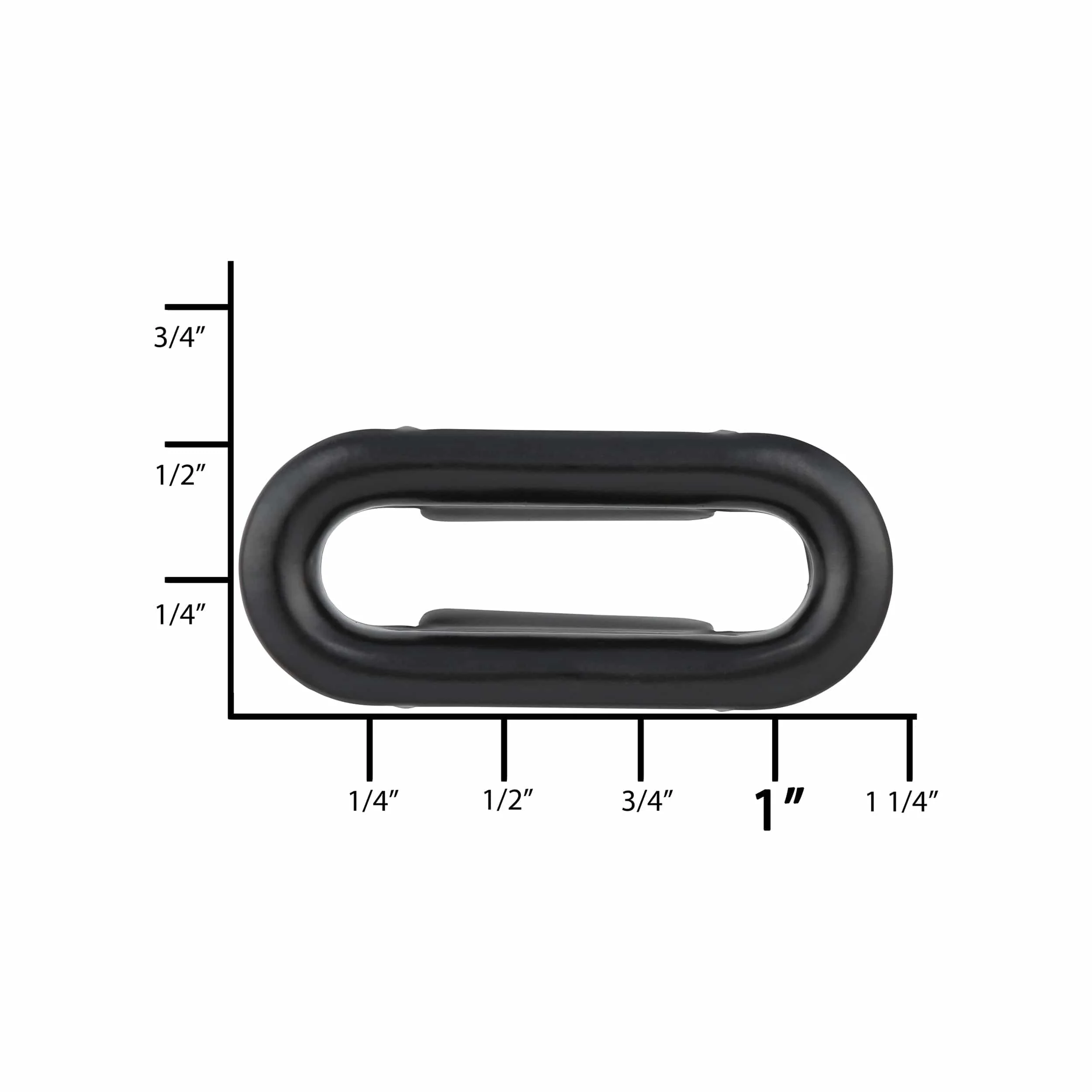 1" Black, Oblong Grommet With Washer, Steel - Image 4