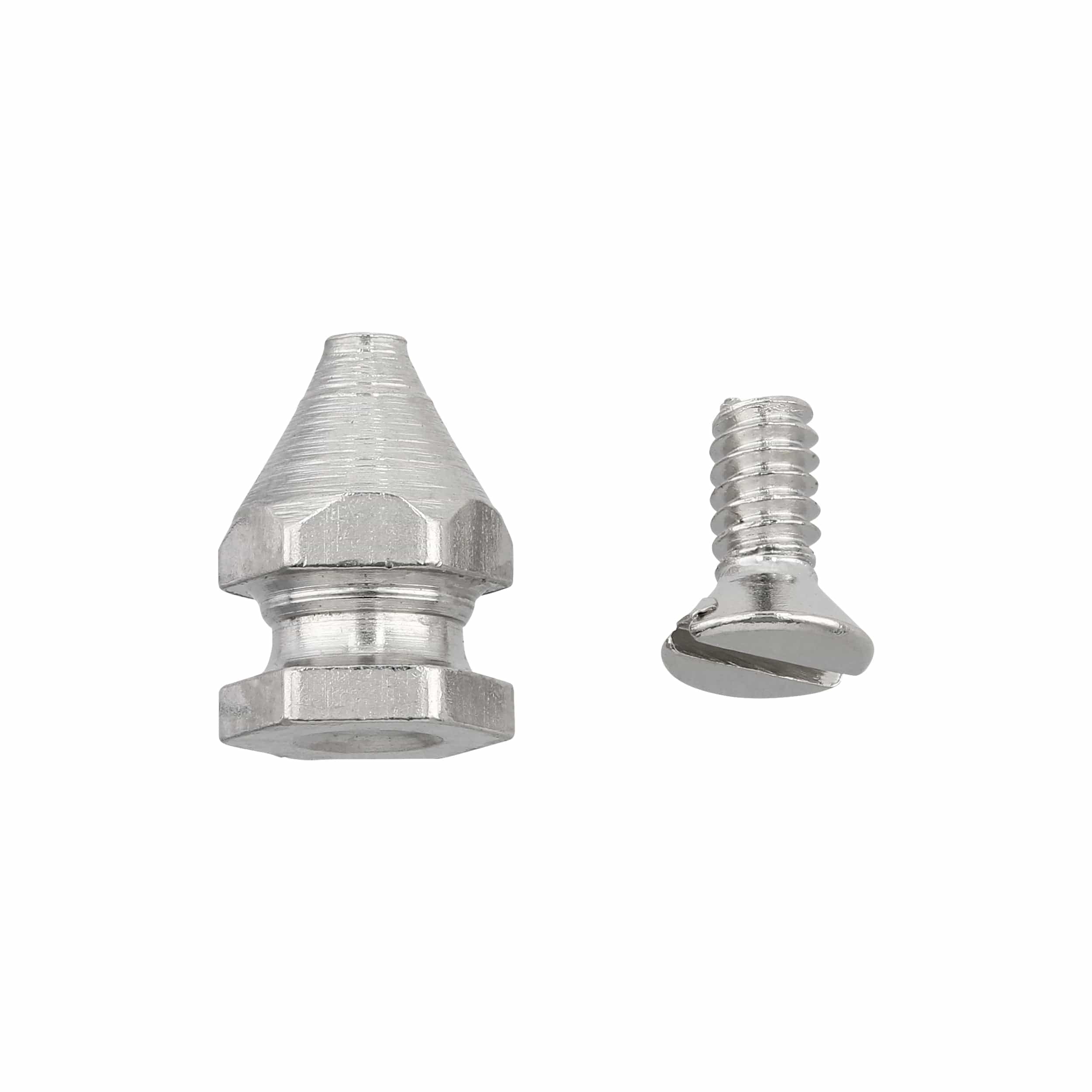 9.5mm Nickel, Spike Stud Top with Screw, Solid Brass - PK10 - Image 2