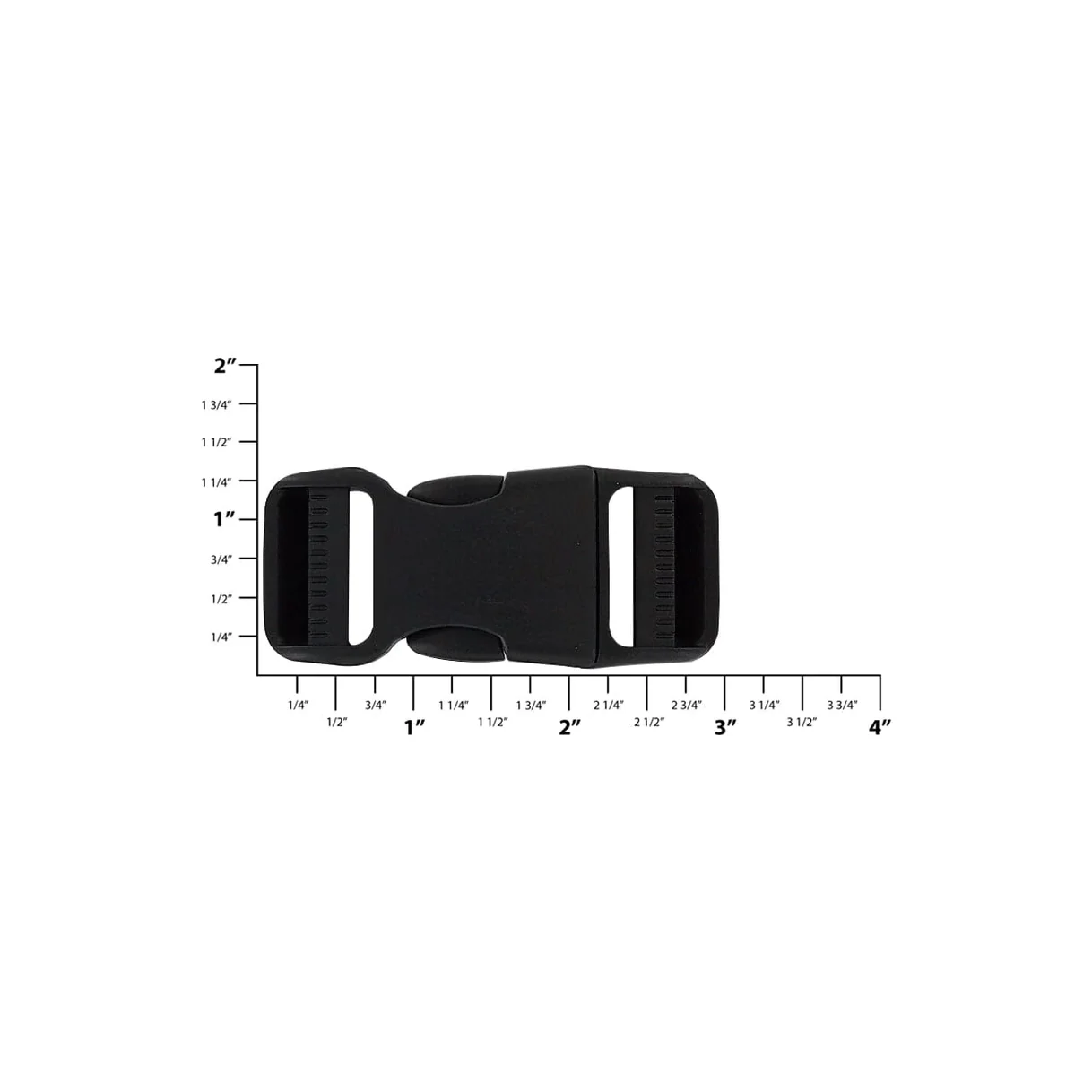 1" Black, Dual Adjustable Side Squeeze, Plastic - Image 2