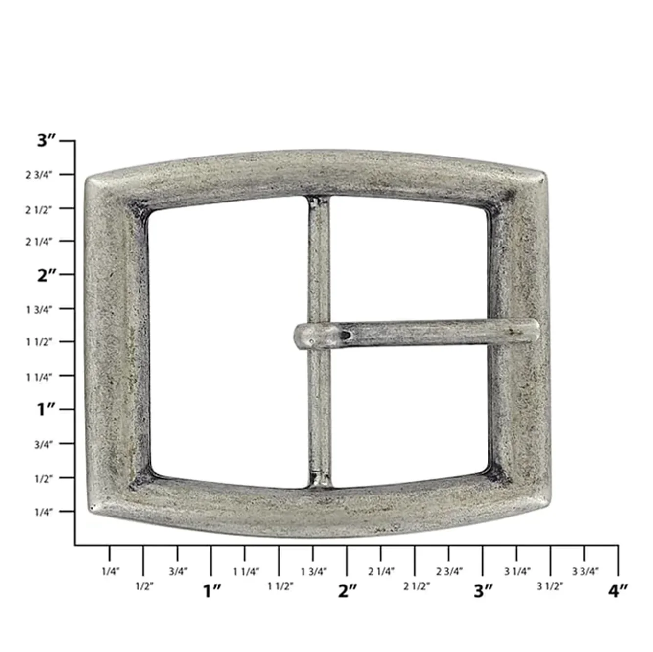2" Antique Nickel, Artisan Center Bar Buckle, Zinc Alloy - Image 2