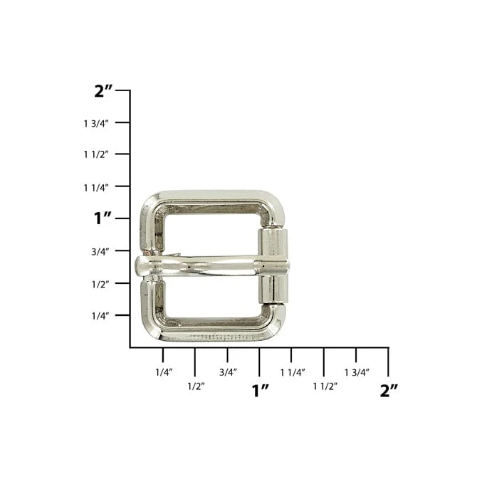 3/4" Nickel, Beveled Roller Buckle, Zinc Alloy - Image 4