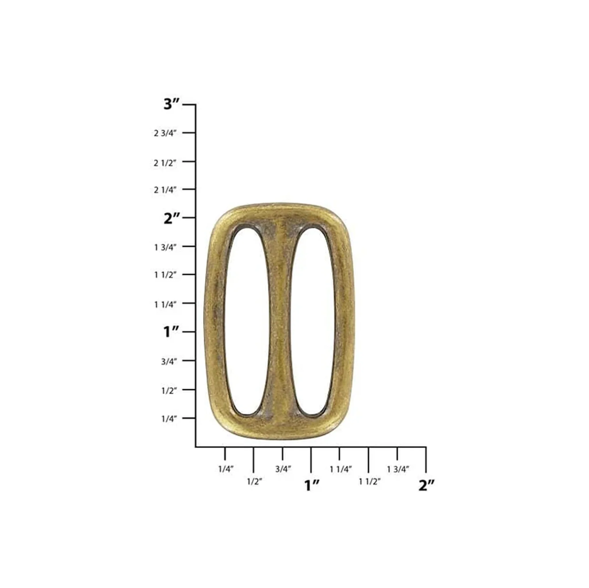 1 1/2" Antique Brass, Cast Slide Ring, Zinc Alloy - Image 2