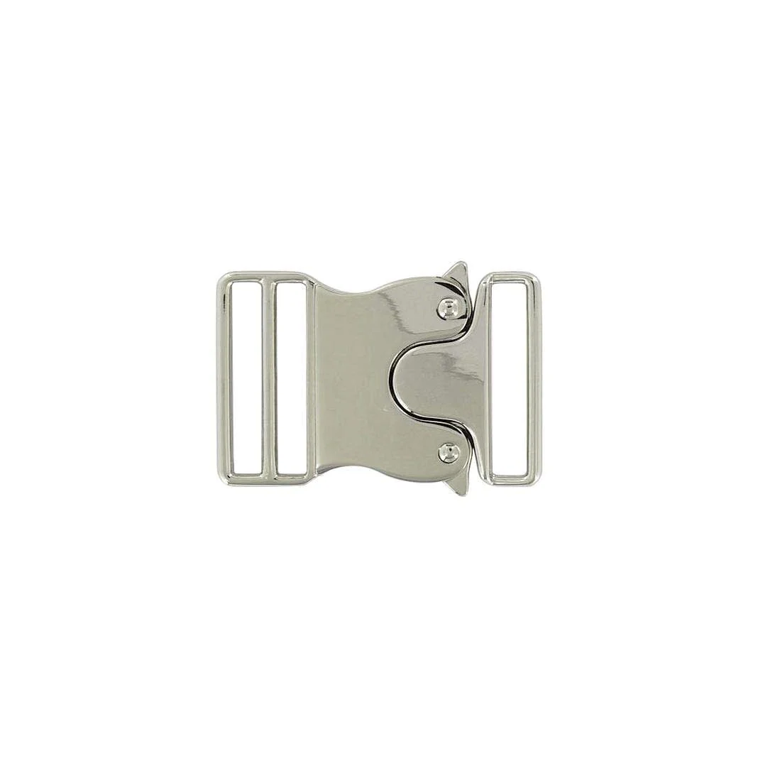 1 1/2" Nickel, Side Release Buckle, Zinc Alloy - Image 3