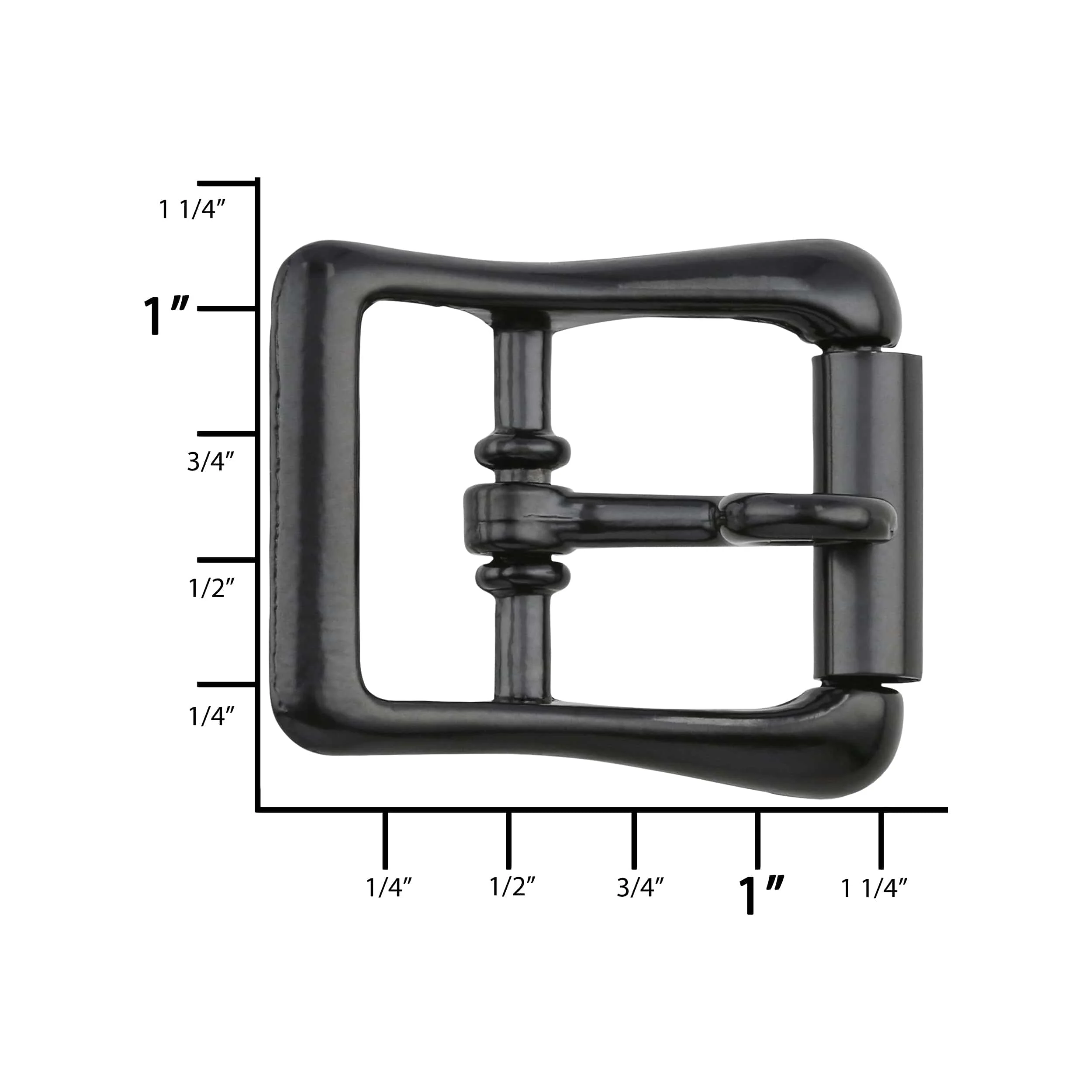3/4" Black, 28x34mm Locking Tongue Roller buckle, Zinc Alloy - Image 4